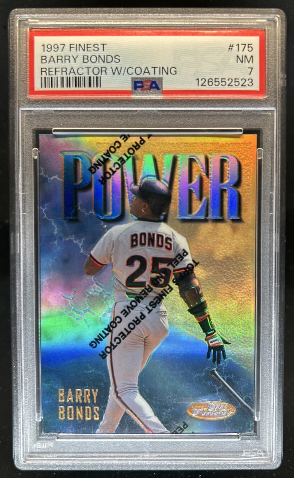 1997 Topps Finest Barry Bonds Refractor #175 Giants PSA 7