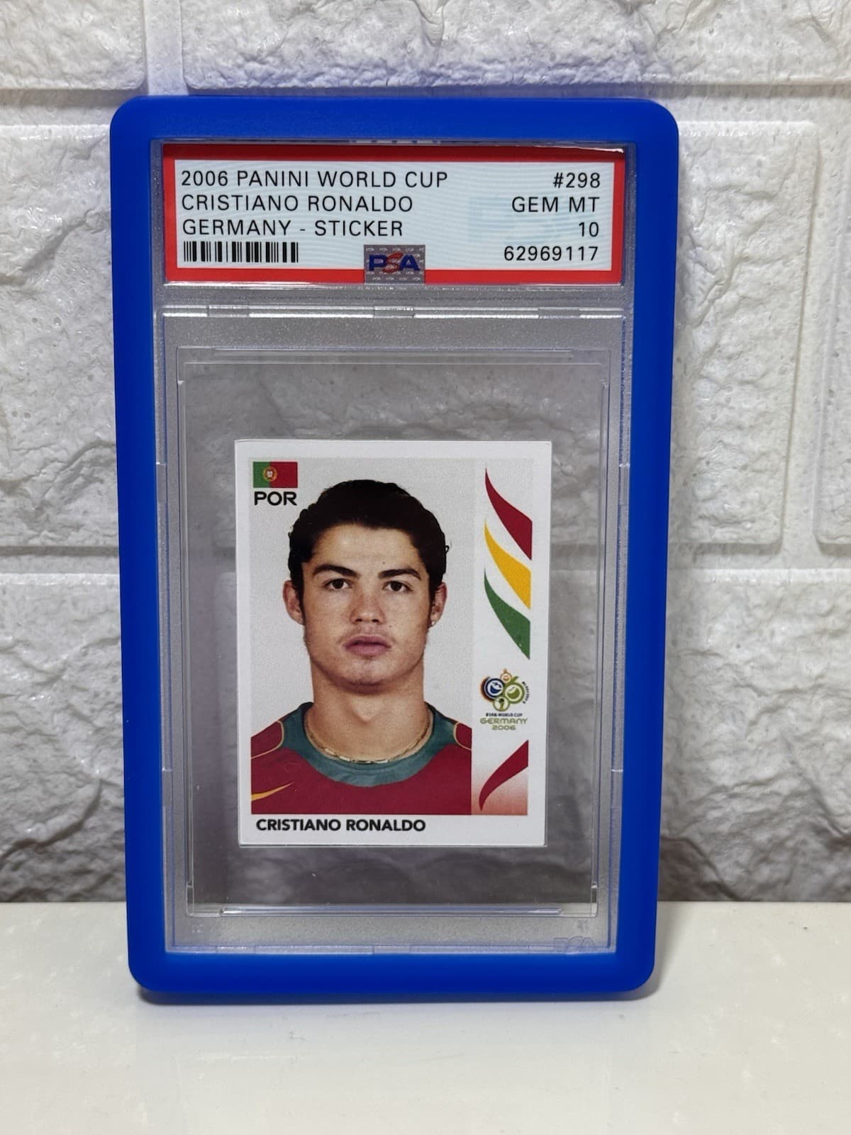 2006 Panini World Cup Cristiano Ronaldo #298 Germany Sticker PSA 10
