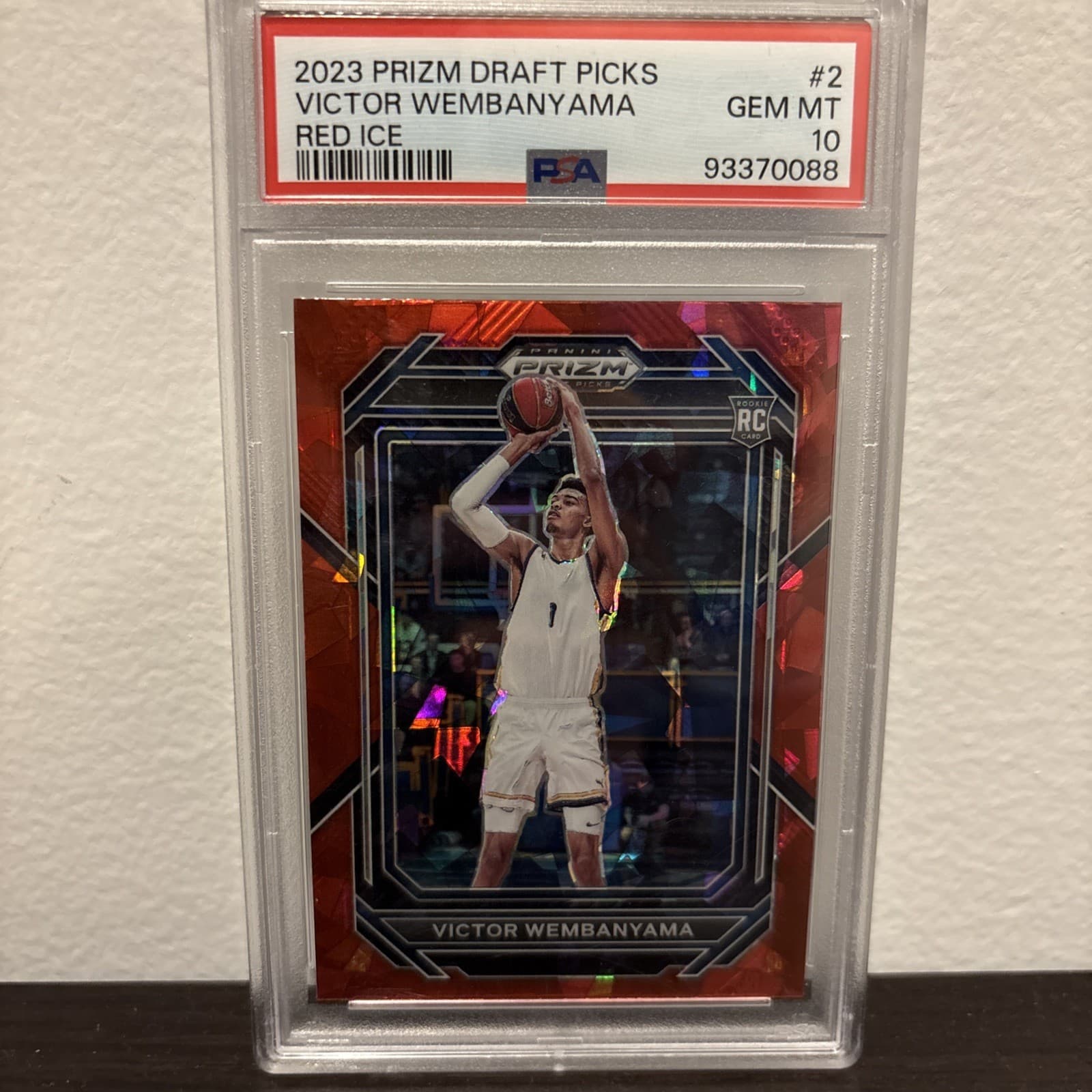 Panini 2023 Prizm Draft Picks Victor Wembanyama Red Ice RC PSA 10 #2 