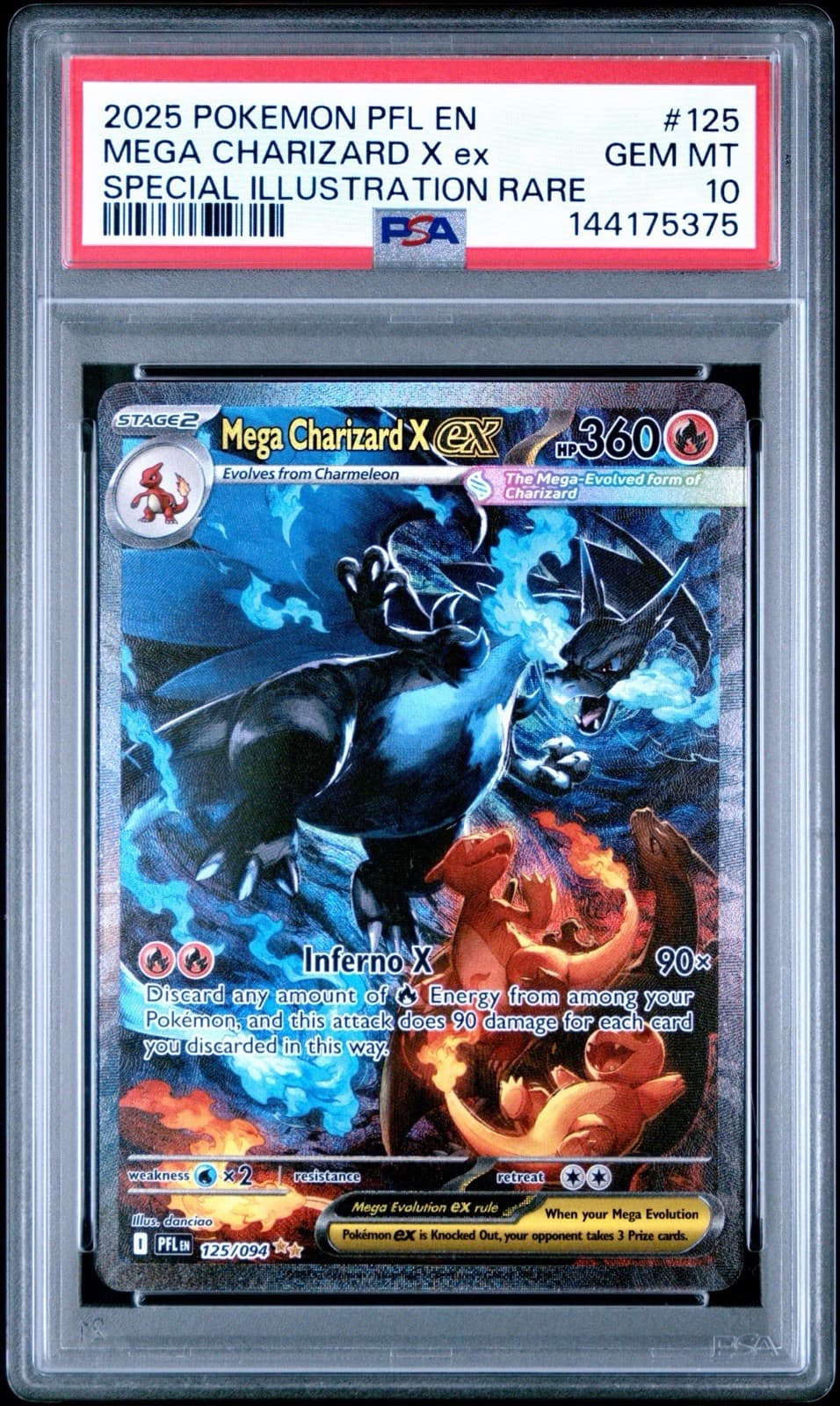 Pokemon 2025 Mega Charizard X ex 125/094 SIR Phantasmal Flames GEM MINT PSA 10