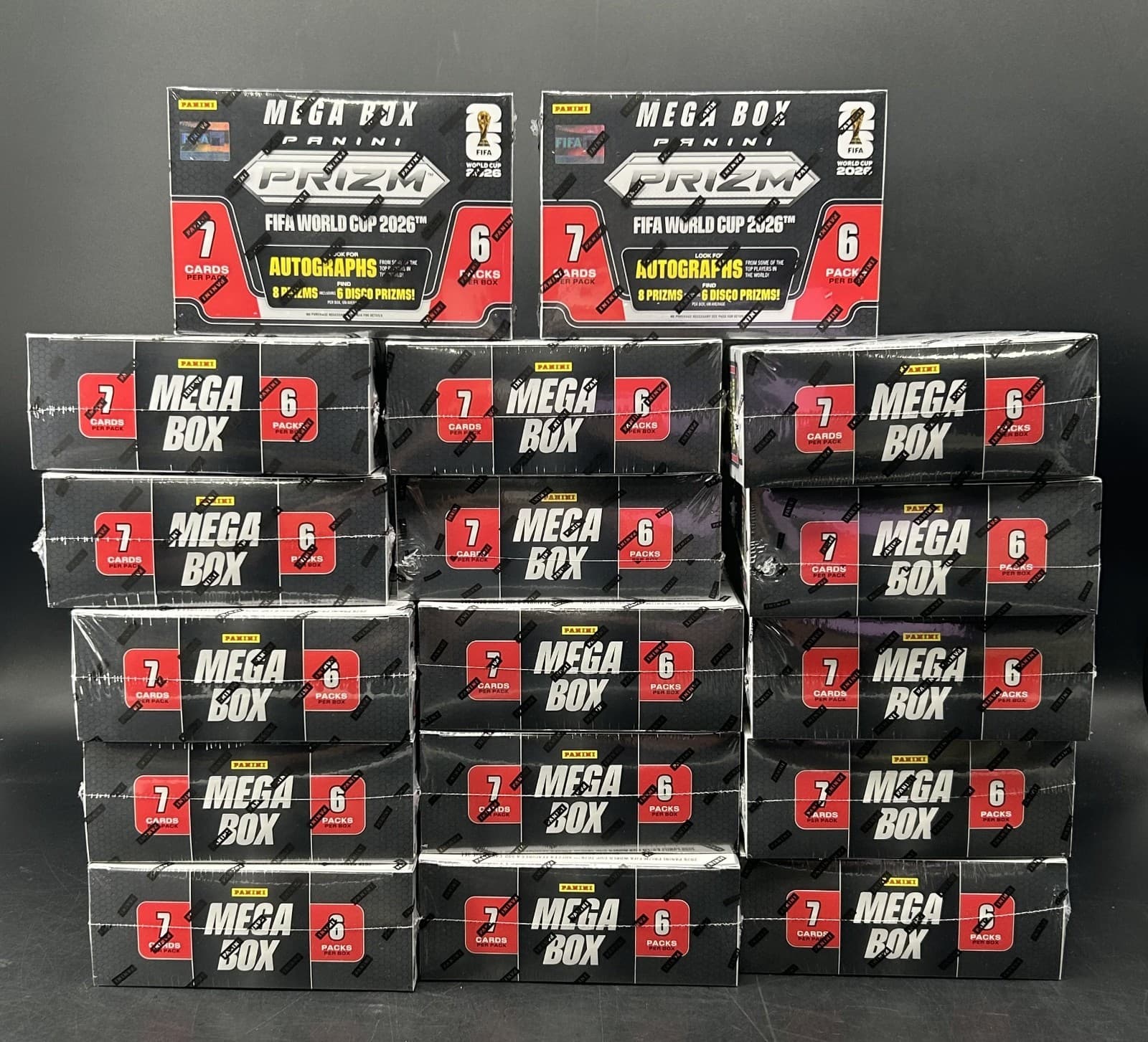 LOT of (17) 2026 Panini Prizm FIFA World Cup Soccer Target Exclusive Mega Boxes