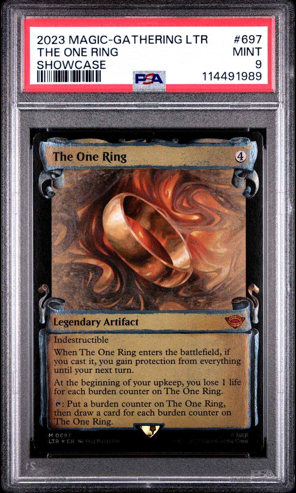 2023 Magic The Gathering The Lord Of The Rings: #697 The One Ring Showcase PSA 9