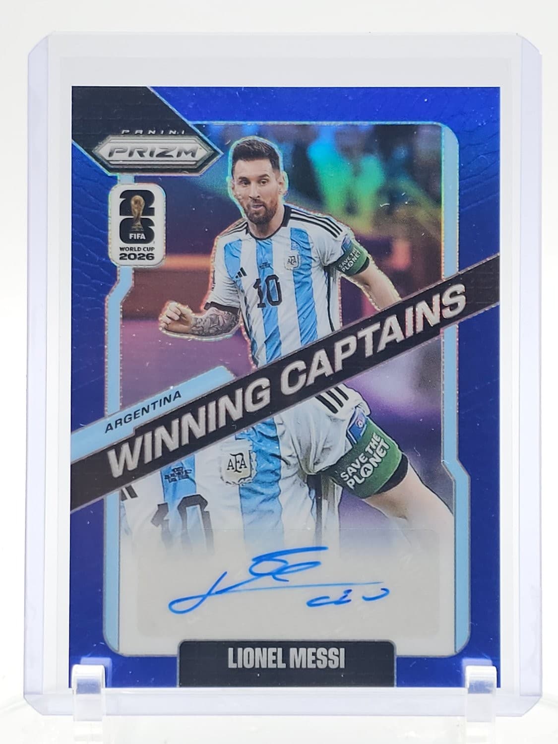Lionel Messi 2026 Panini Prizm Fifa Wc 2026 Winning Captains Blue Auto /25 Q1816