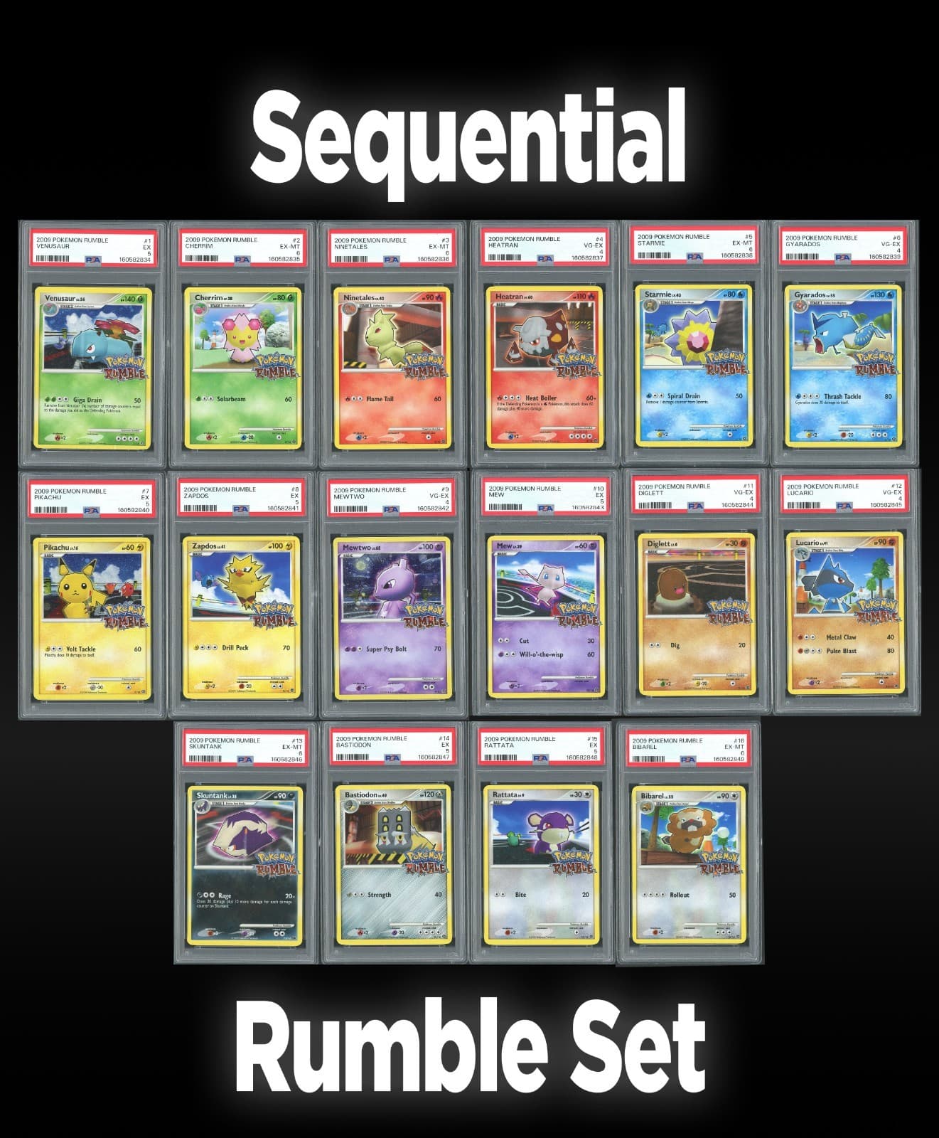 2009 Pokemon Rumble English Complete PSA Sequential Set