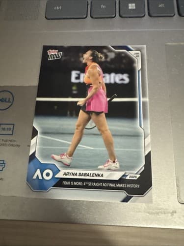 2026 Topps Now Tennis #6 Aryna Sabalenka WTA Tour Australian Open