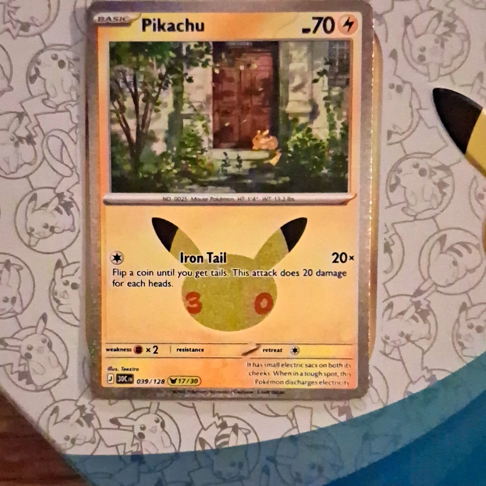 Pikachu Pokemon TCG Card - English Holo Celebrations 039/128 70 HP