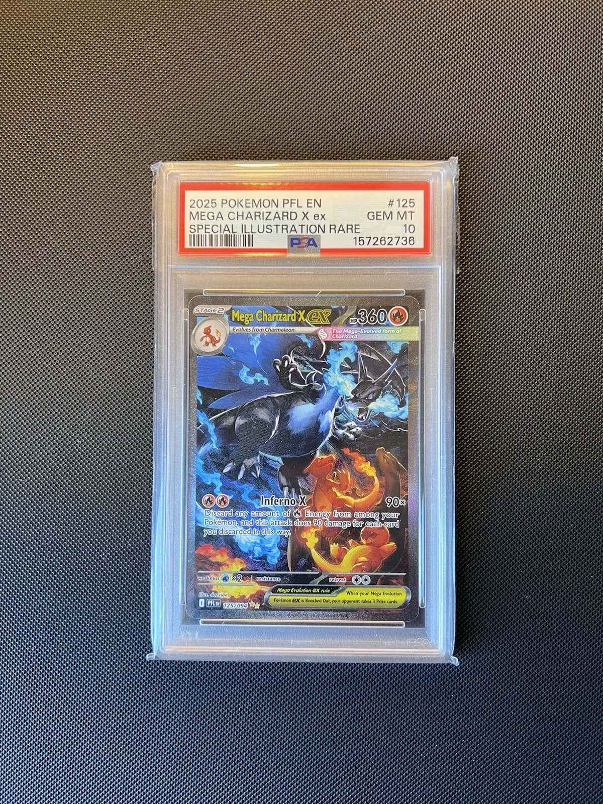 PSA 10 MEGA CHARIZARD X EX 125/094 Phantasmal Flames Pokemon Card