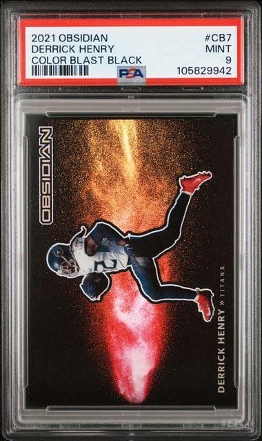 2021 Panini Obsidian Derrick Henry Color Blast Black PSA 9