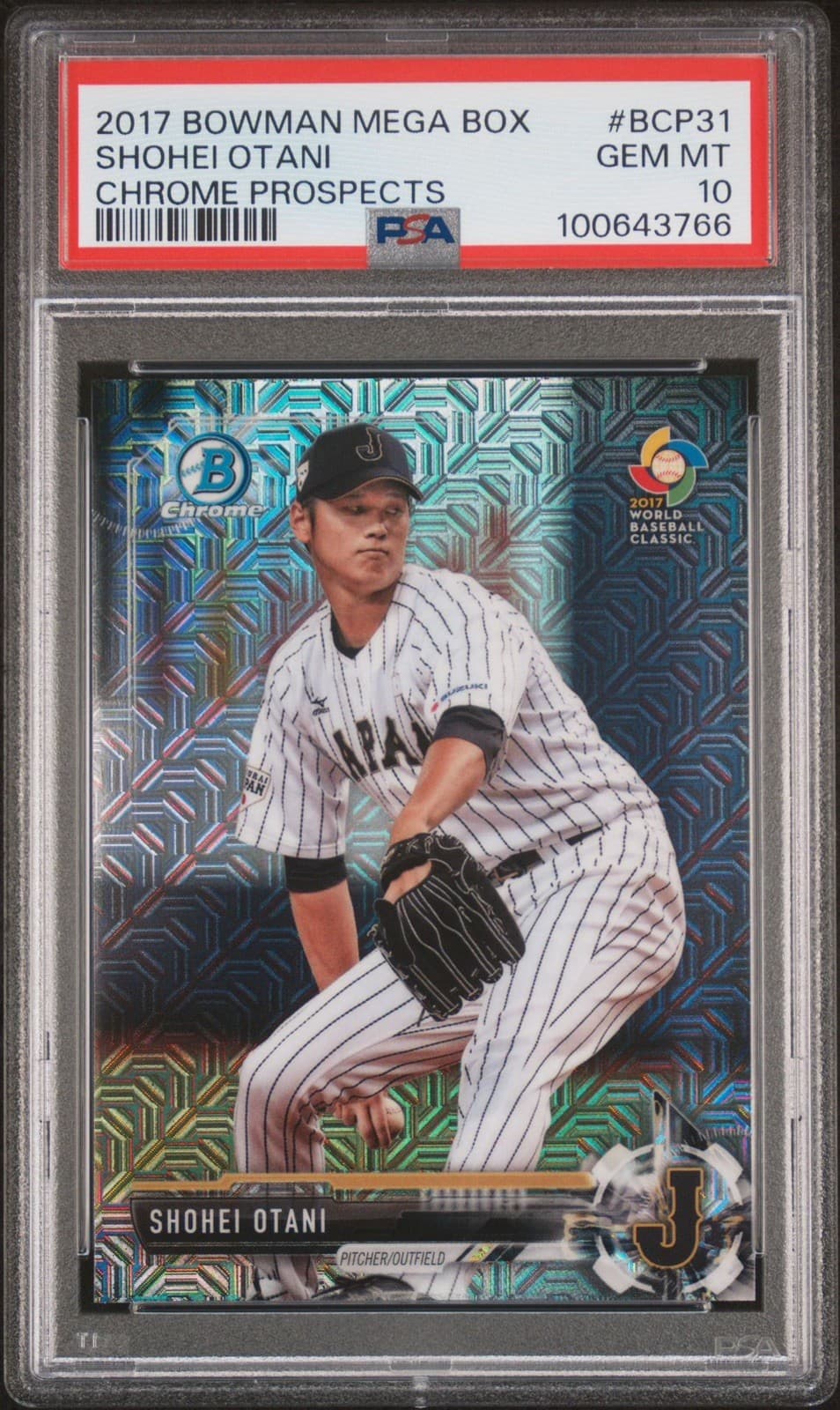 Shohei Otani 2017 Bowman Chrome BCP31 Mega Refractor 1st RC Rookie PSA 10 Ohtani