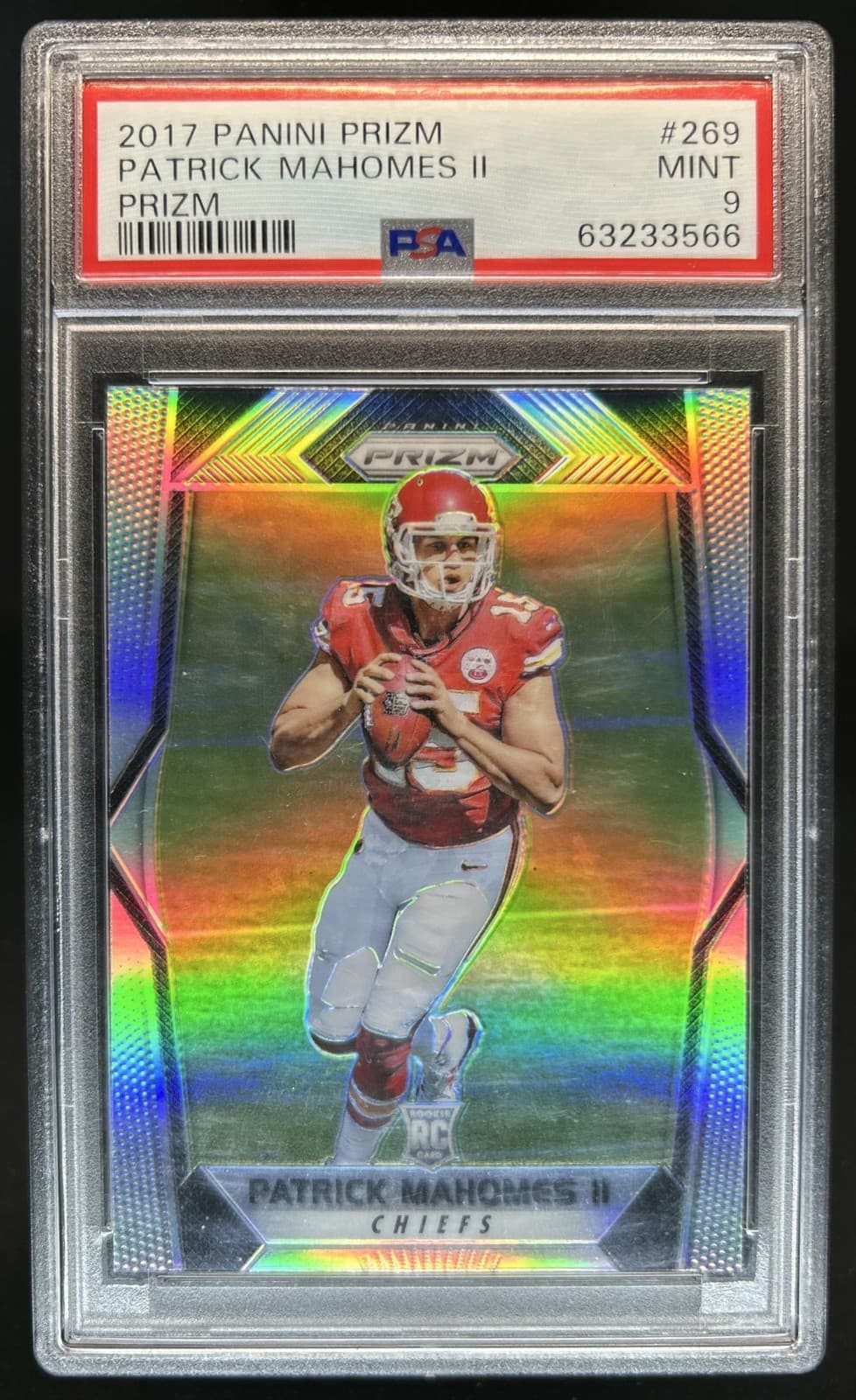2017 Panini Prizm Patrick Mahomes II Rookie RC #269 Chiefs PSA 9