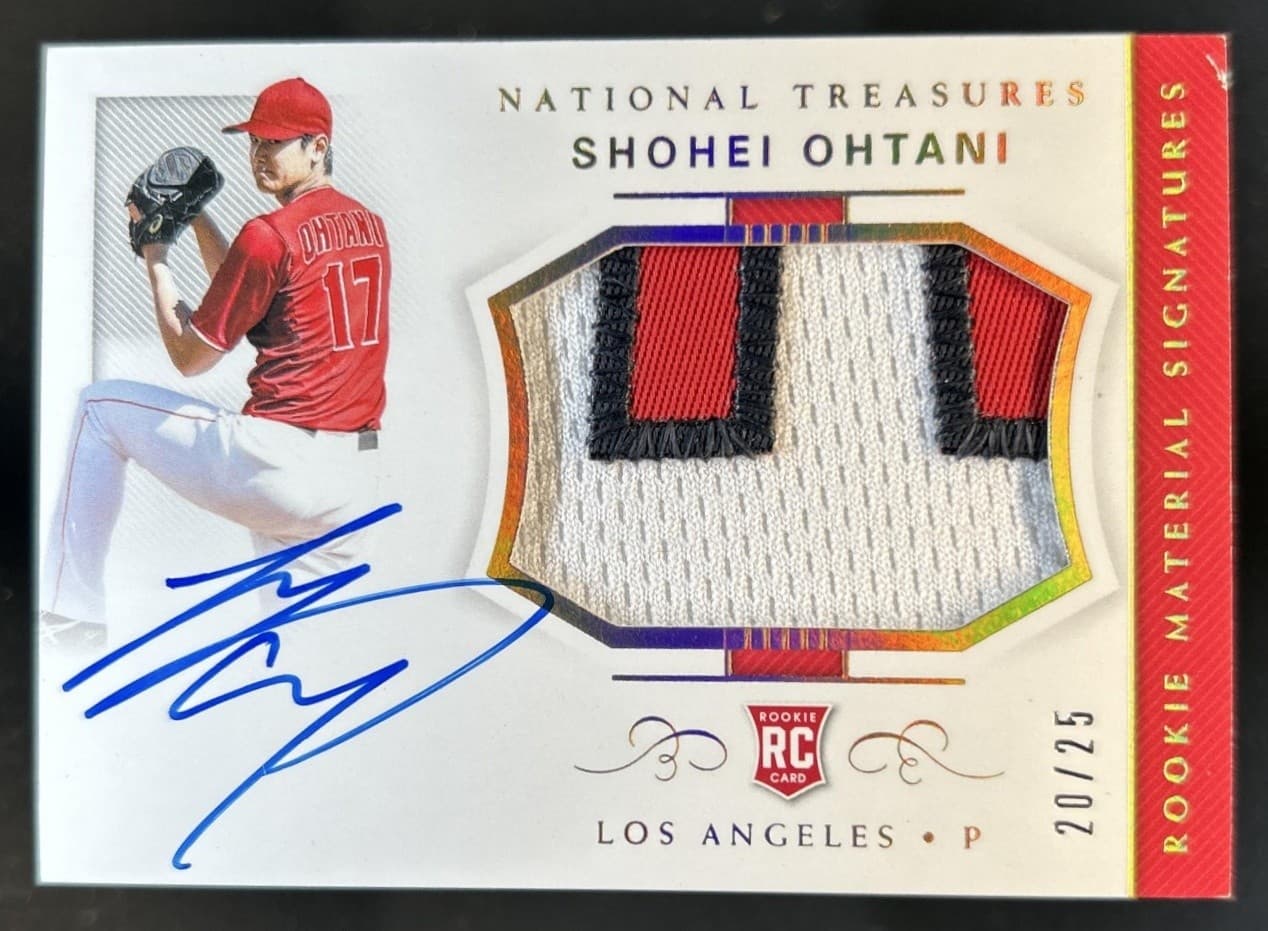 2018 Panini National Treasures Shohei Ohtani Rookie Patch Auto Holo Gold RC #/25