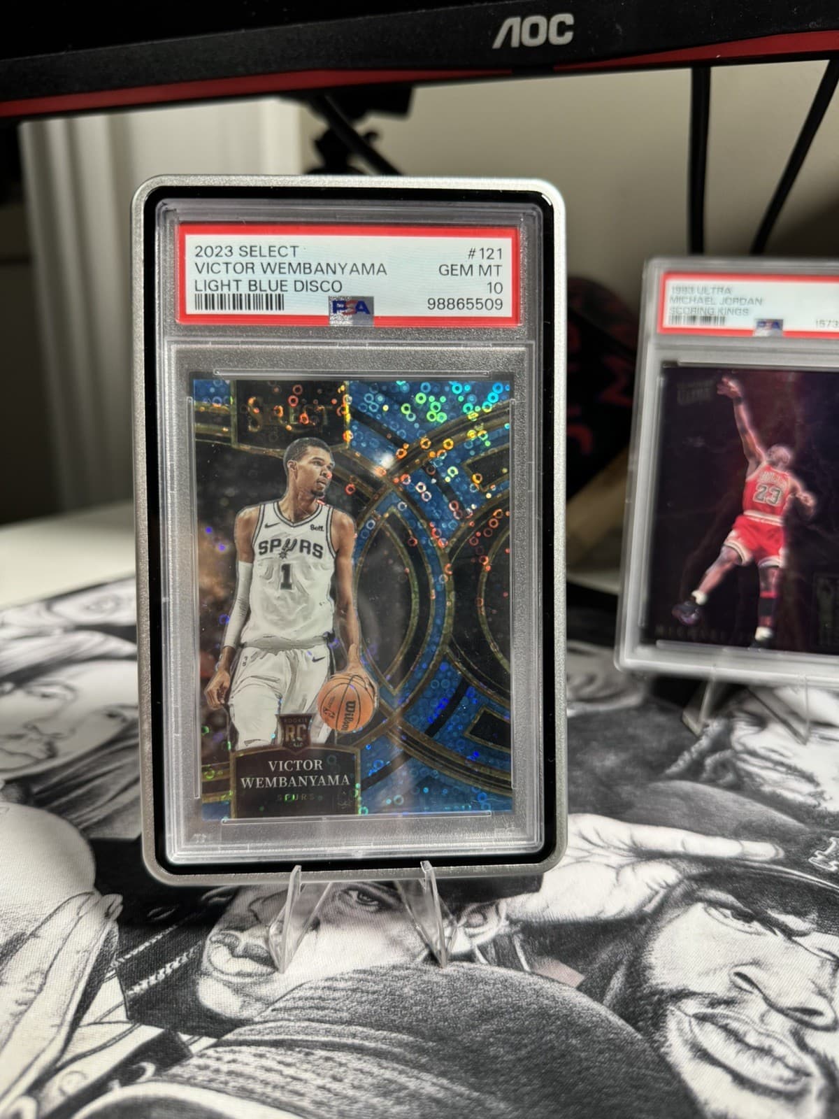 2023-24 Select RC Victor Wembanyama Prem Lvl /90 Disco Light Blue PSA 10 CHAMP?