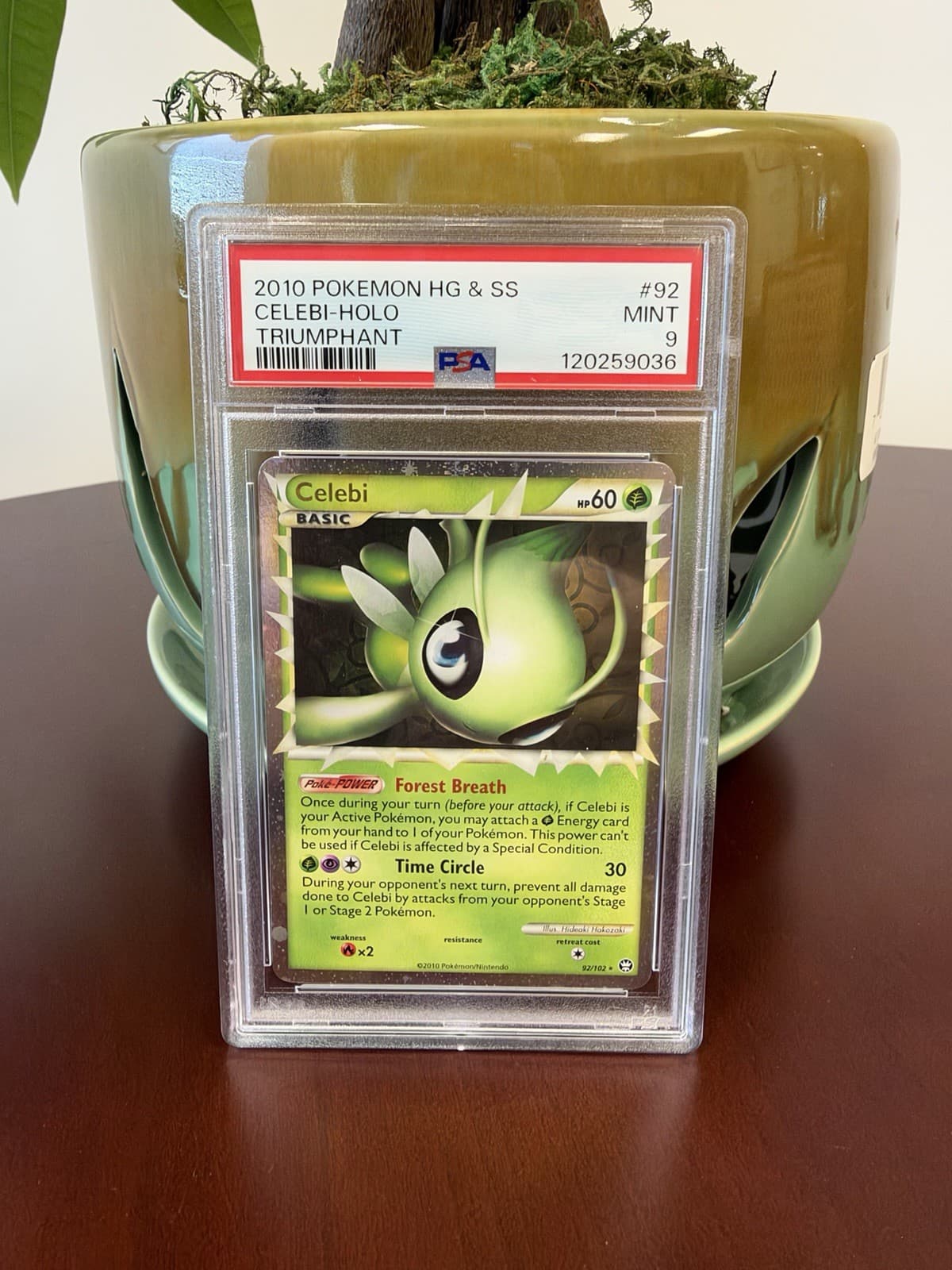 2010 Pokemon Celebi Prime #92 Triumphant Holo Ultra Rare Psa 9 Mint