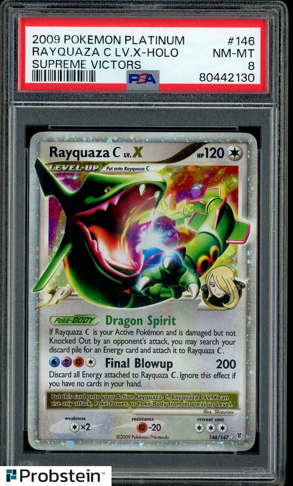 2009 Pokemon Platinum Supreme Victors #146 Rayquaza C Lv.X Holo Psa 8