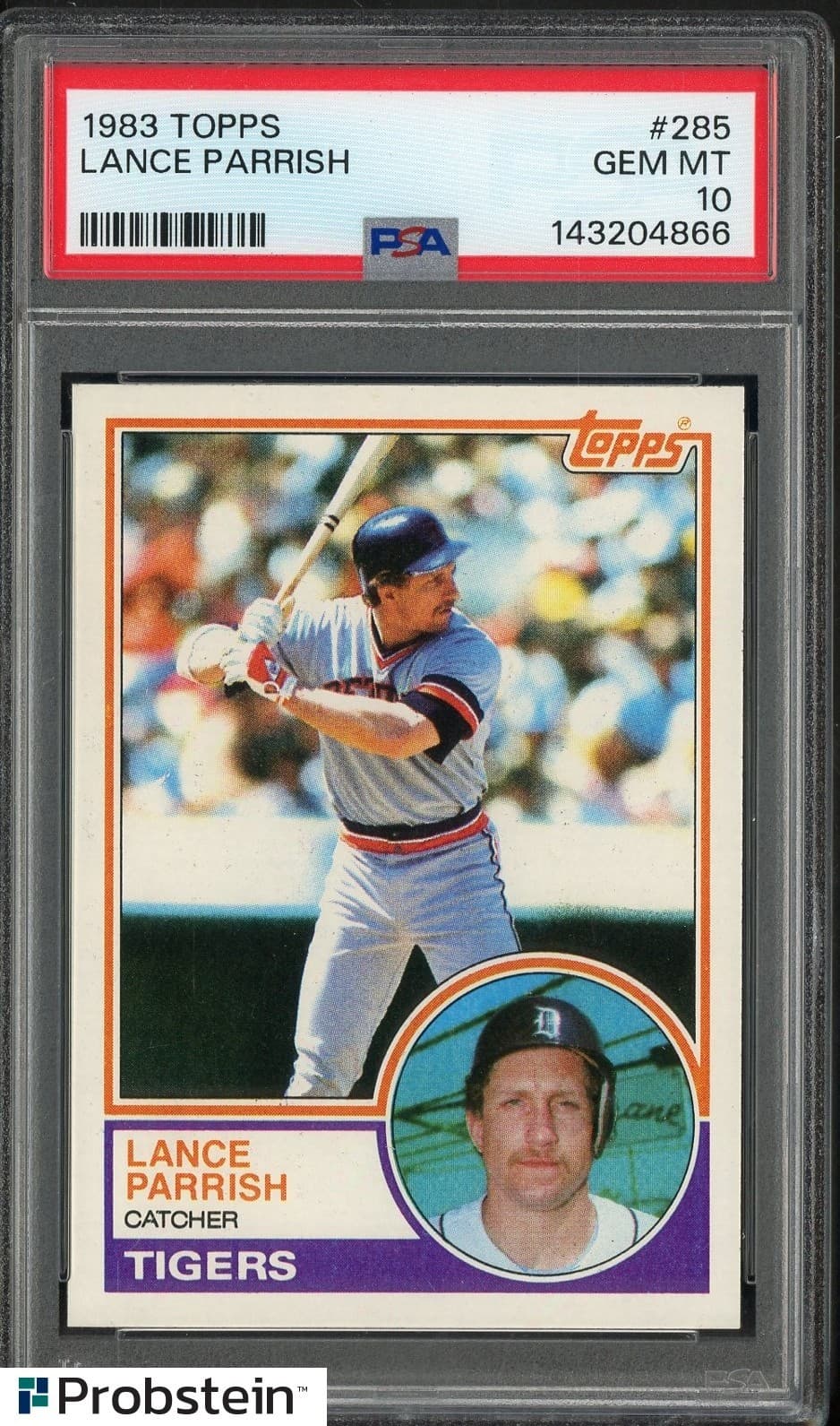1983 Topps #285 Lance Parrish Detroit Tigers PSA 10 GEM MINT