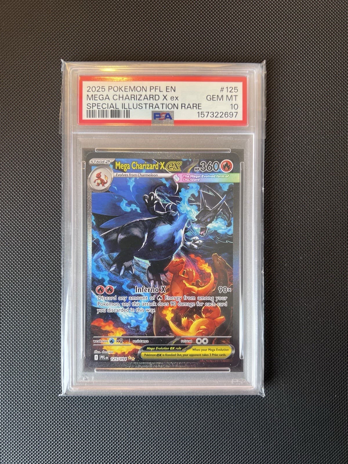 PSA 10 MEGA CHARIZARD X EX 125/094 Phantasmal Flames Pokemon Card