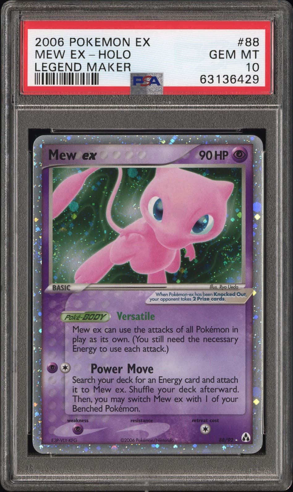 Pokemon Mew EX Holo Legend Maker Holo Rare 88/92 PSA 10 Gem Mint