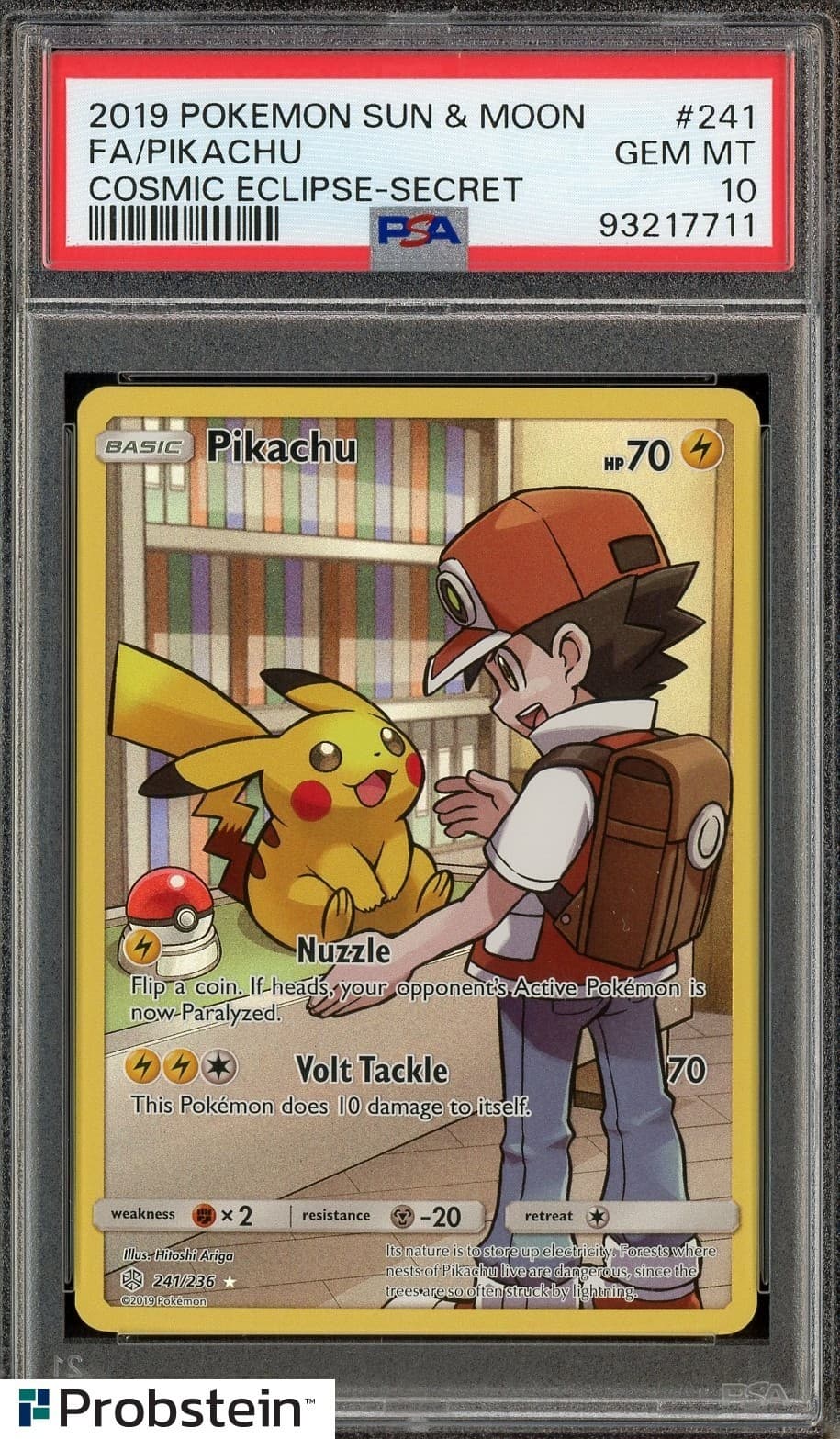 2019 Pokemon Sun & Moon Cosmic Eclipse #241 FA/Pikachu PSA 10 GEM MINT