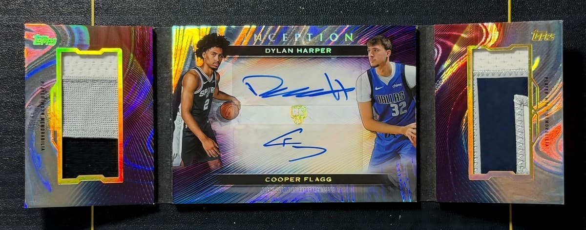 2/5 JSY# 1/1 2025-26 Inception Cooper Flagg/Dylan Harper Dual Patch Auto RC RPA
