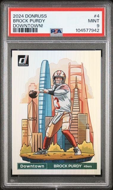 2024 Panini Donruss Brock Purdy Downtown Rookie #4 PSA 9