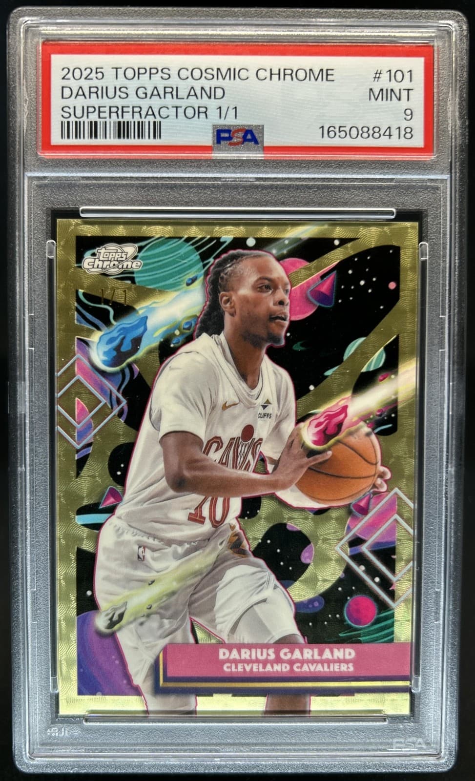 2025-26 Topps Cosmic Chrome Darius Garland SuperFractor #1/1 Cavaliers PSA 9