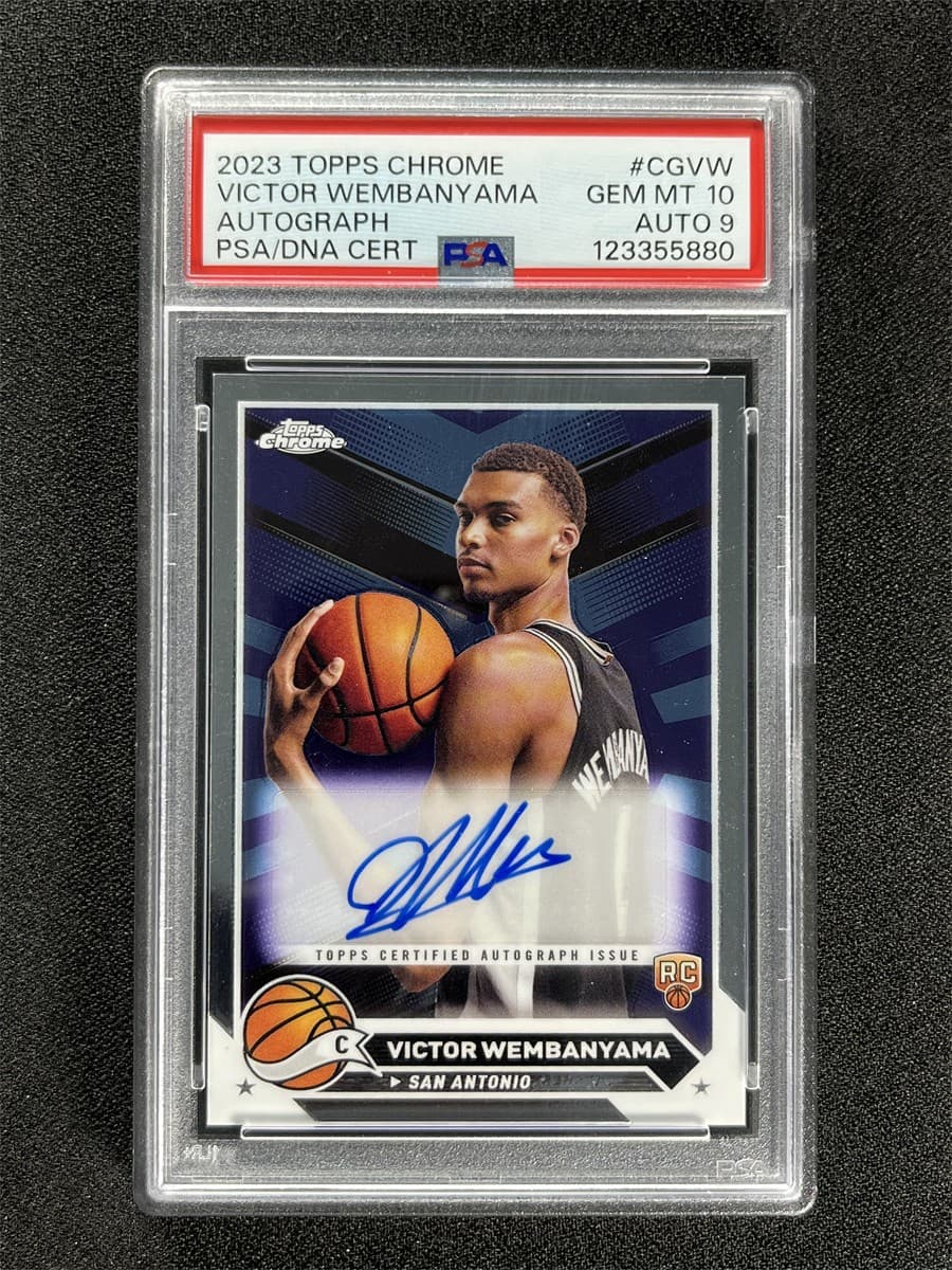 2023-24 Topps Chrome Victor Wembanyama #CG-VW Rookie RC Auto Spurs PSA 9/10