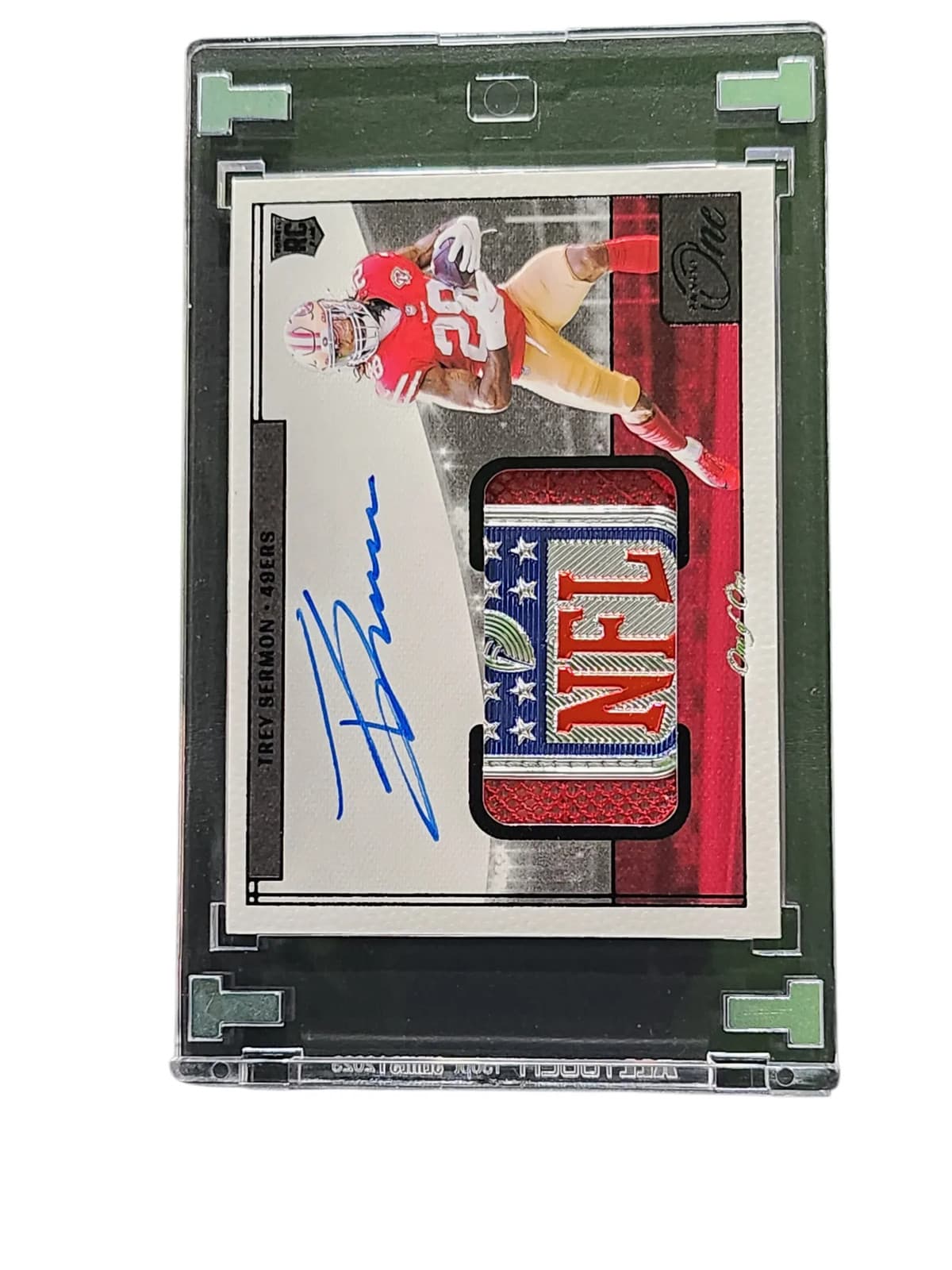 2022 Panini One Trey Sermon #22 RC NFL Shield Patch