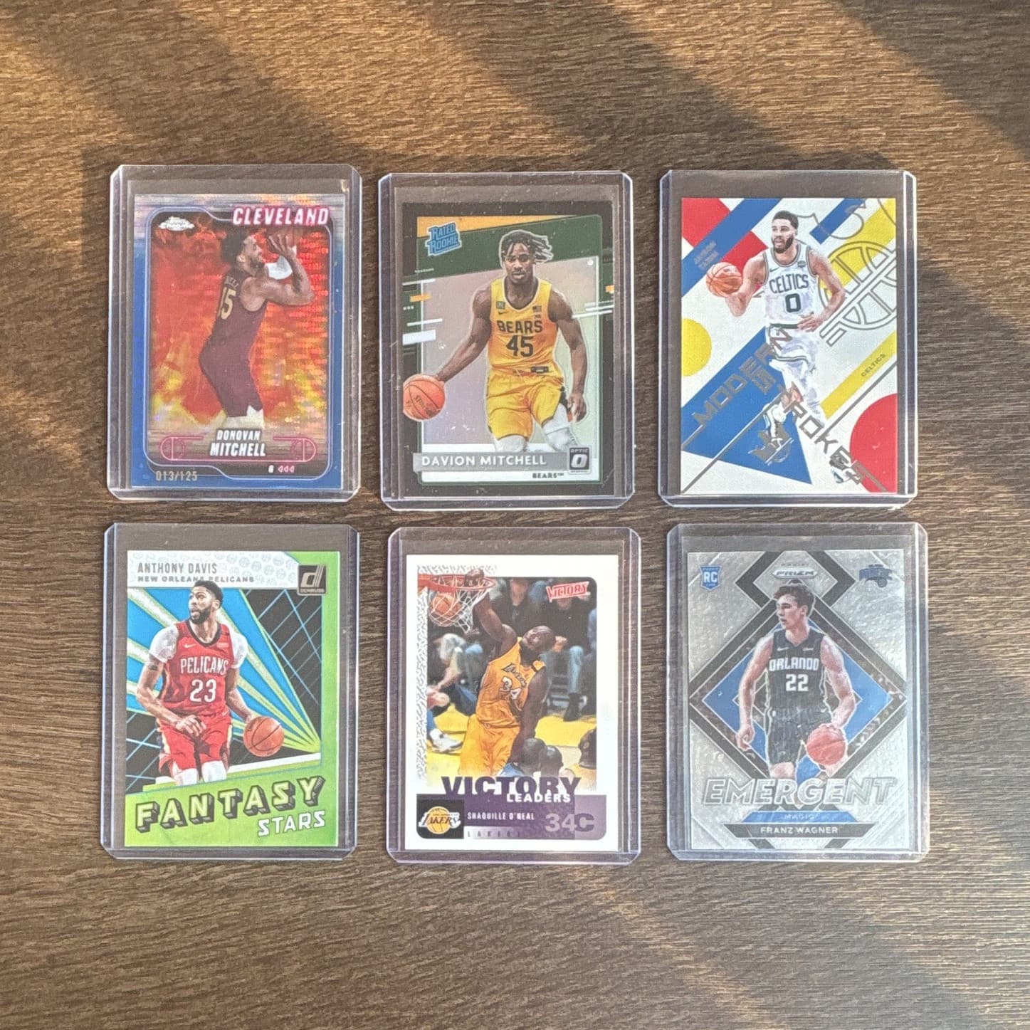 Panini NBA Basketball Card Lot (6) Mitchell Tatum Davis Shaq Rookie 2021-22