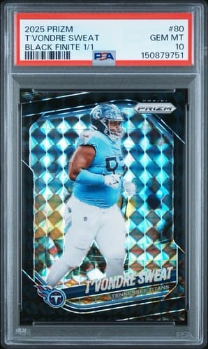 2025 PANINI PRIZM | BLACK FINITE 1/1 [#1/1] T'VONDRE SWEAT 80 PSA 10