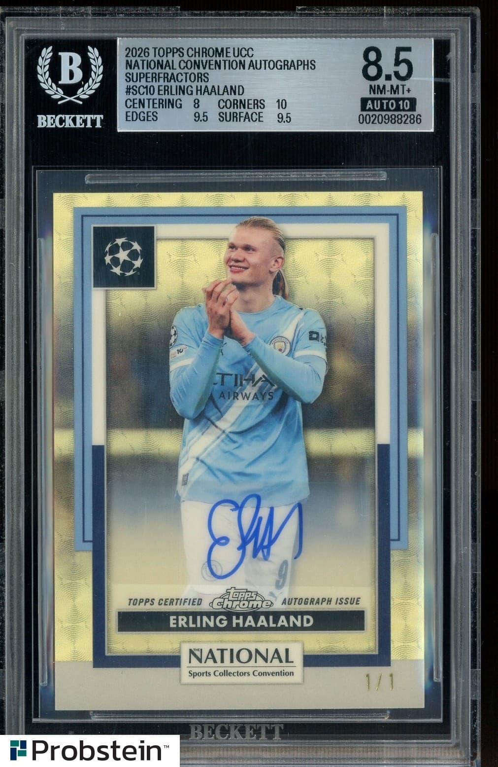 2026 Topps Chrome UCC NSCC Superfractor Erling Haaland 1/1 BGS 8.5 w/ 10 AUTO