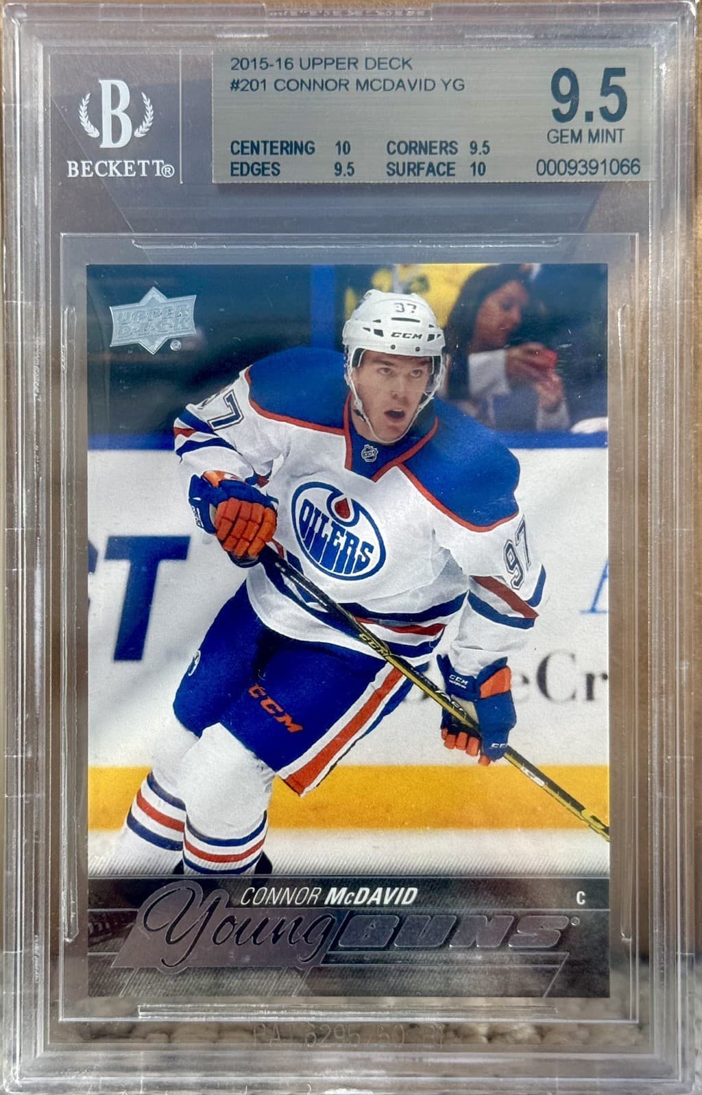 2015-16 Upper Deck Connor McDavid Young Guns RC #201 Oilers BGS 9.5 w/ 2 10’s!