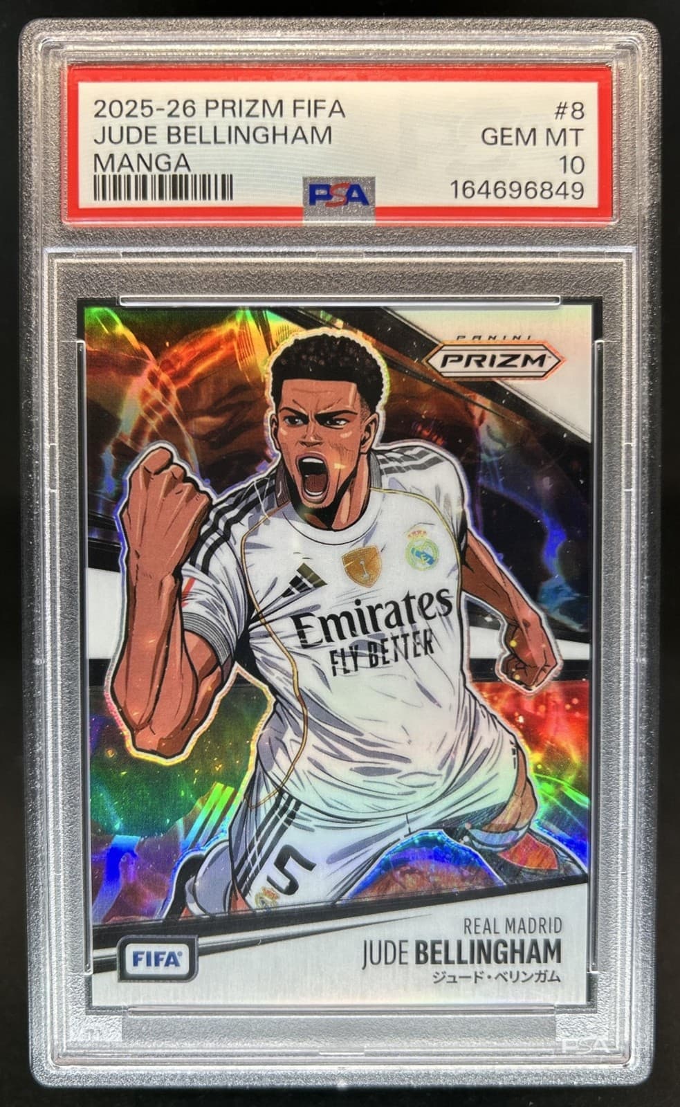2025-26 Panini Prizm FIFA Jude Bellingham Manga SSP #8 Real Madrid PSA 10