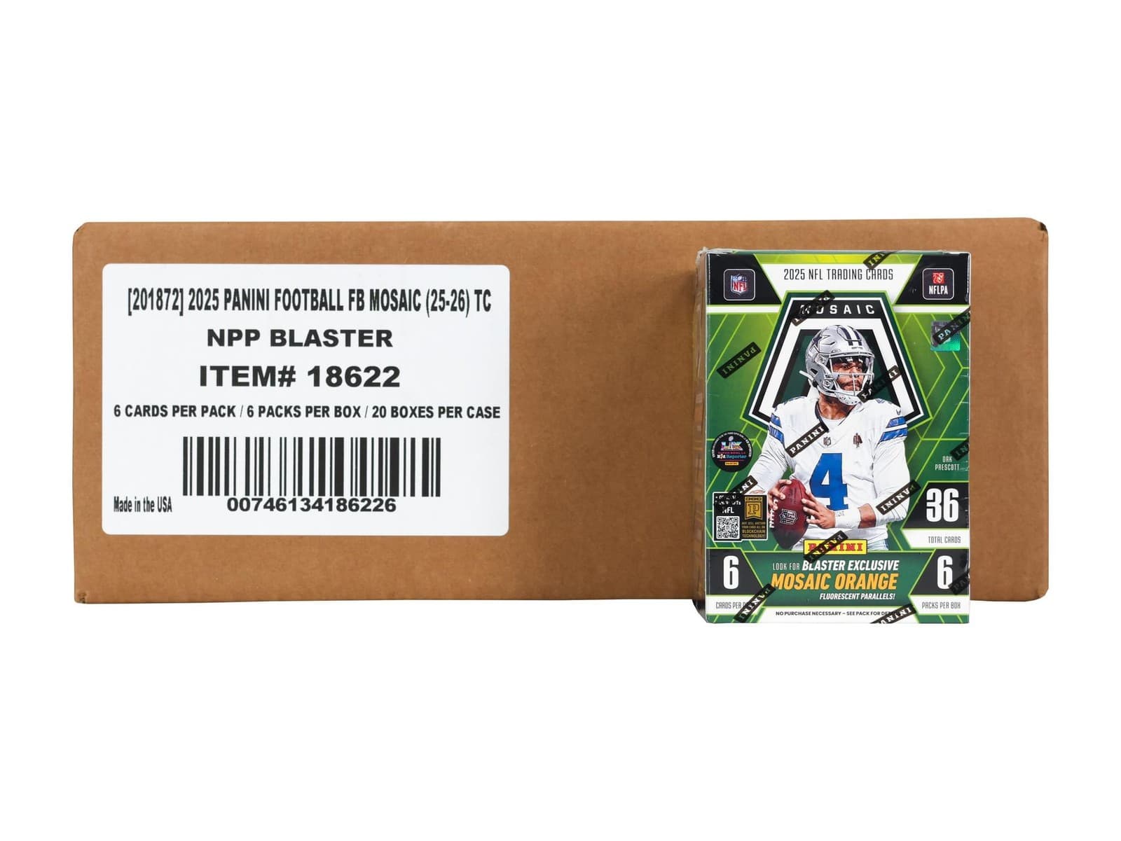 2025 PANINI MOSAIC FOOTBALL BLASTER 20-BOX CASE (MOSAIC ORANGE PARALLELS) GREEN