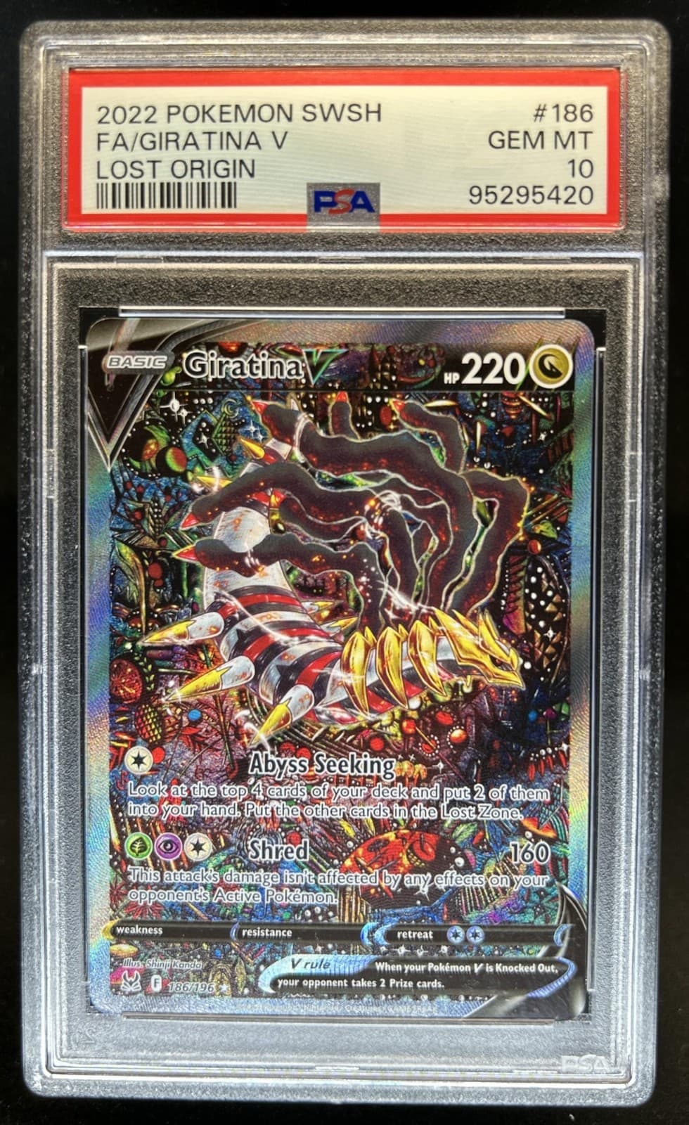 2022 Pokemon SWSH Lost Origin Giratina V #186/196 PSA 10 GEM MINT