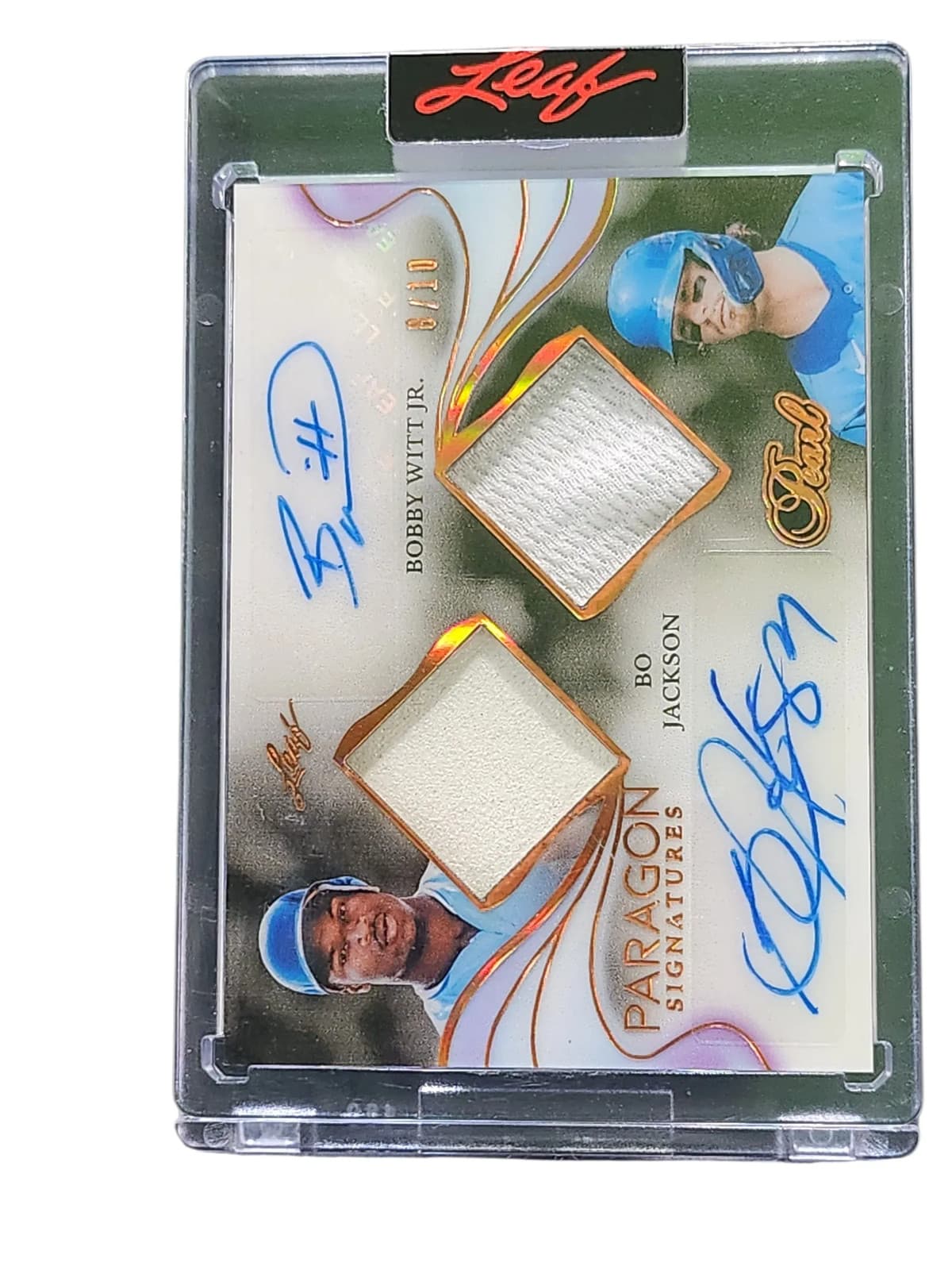 2025 Leaf Bo Jackson Bobby Witt Jr. #PS2-01 Dual Auto 8/10 Dual Game-Used