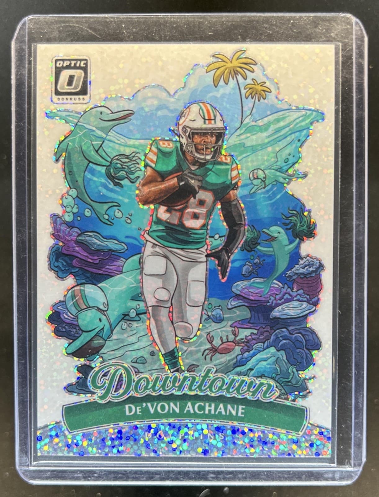2025 Panini Donruss Optic De'Von Achane Downtown SP White Sparkle Prizm #1/1