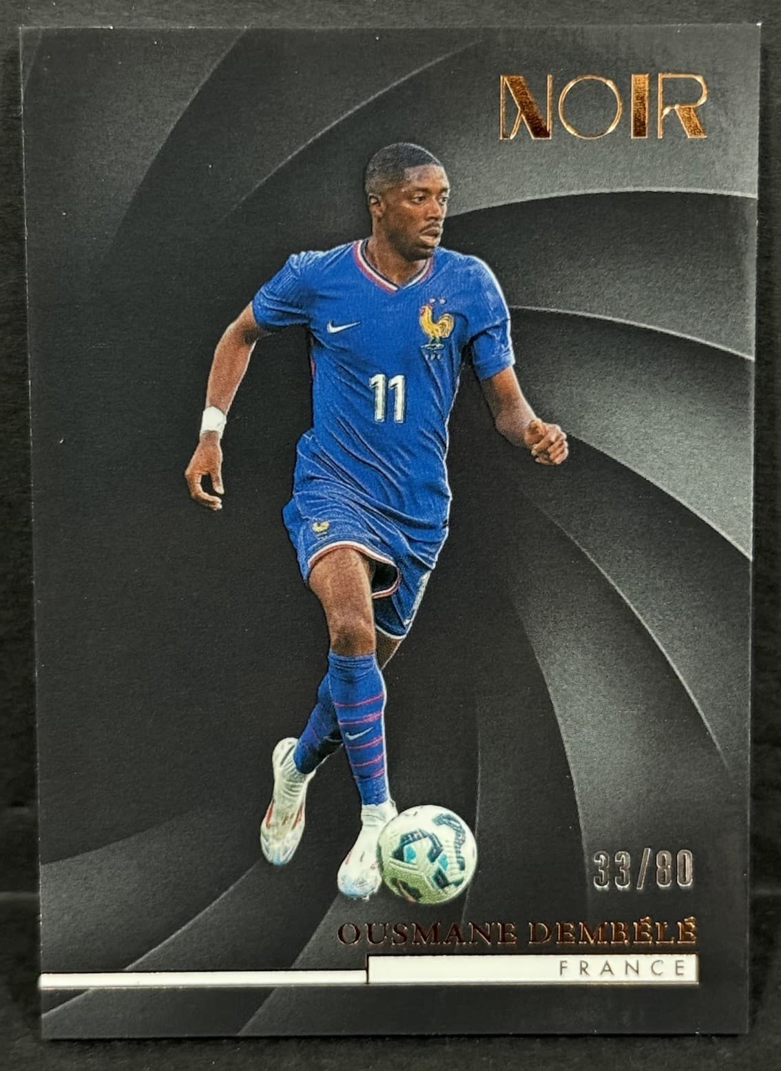 2024-25 Panini Noir FIFA Soccer France Ousmane Dembele Vertical Bronze /80