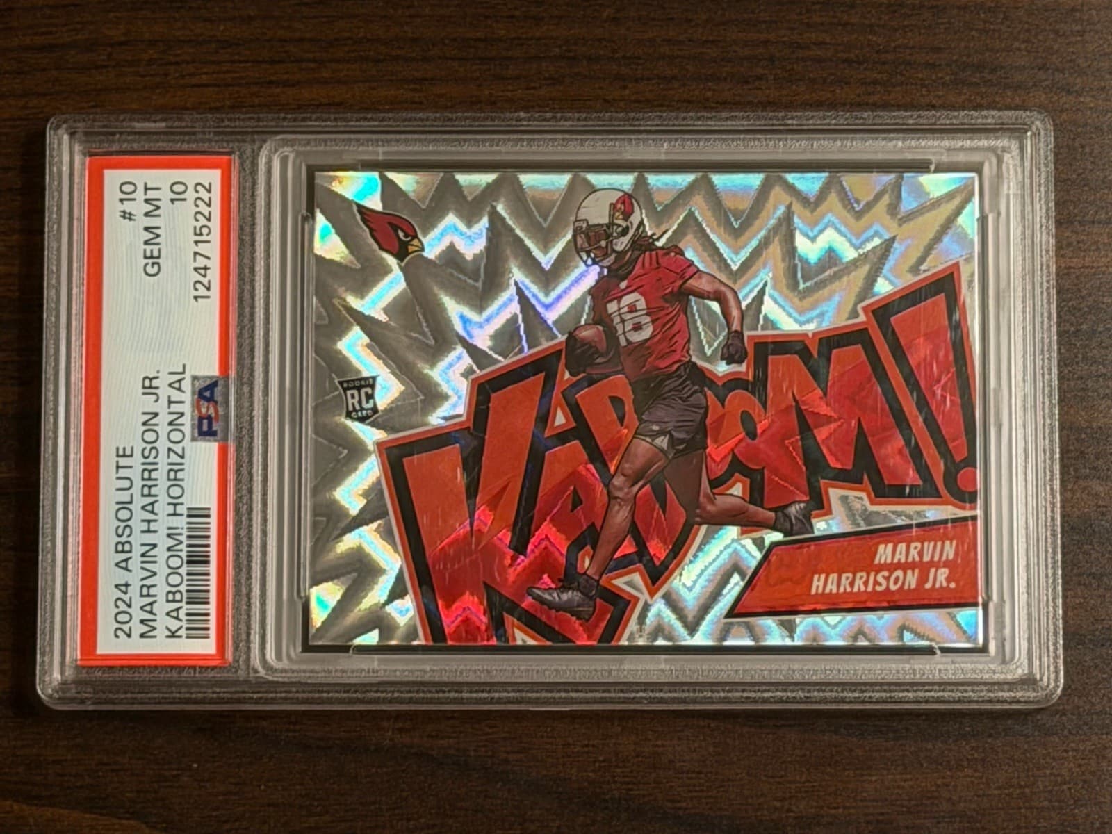 2024 Panini Absolute Marvin Harrison Jr. #10 Kaboom Horizontal RC SSP PSA 10