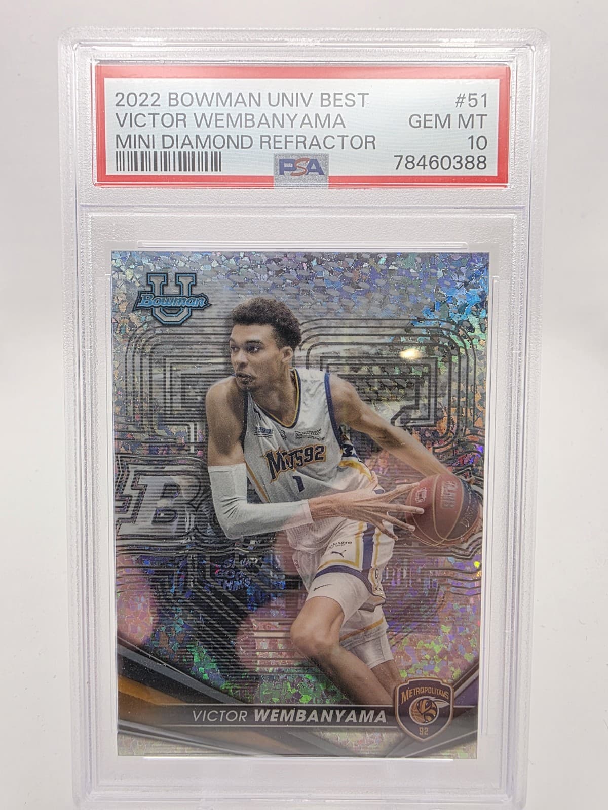 2022 Bowman University Best Victor Wembanyama /299 Mini Diamond 51 PSA 10 RC!