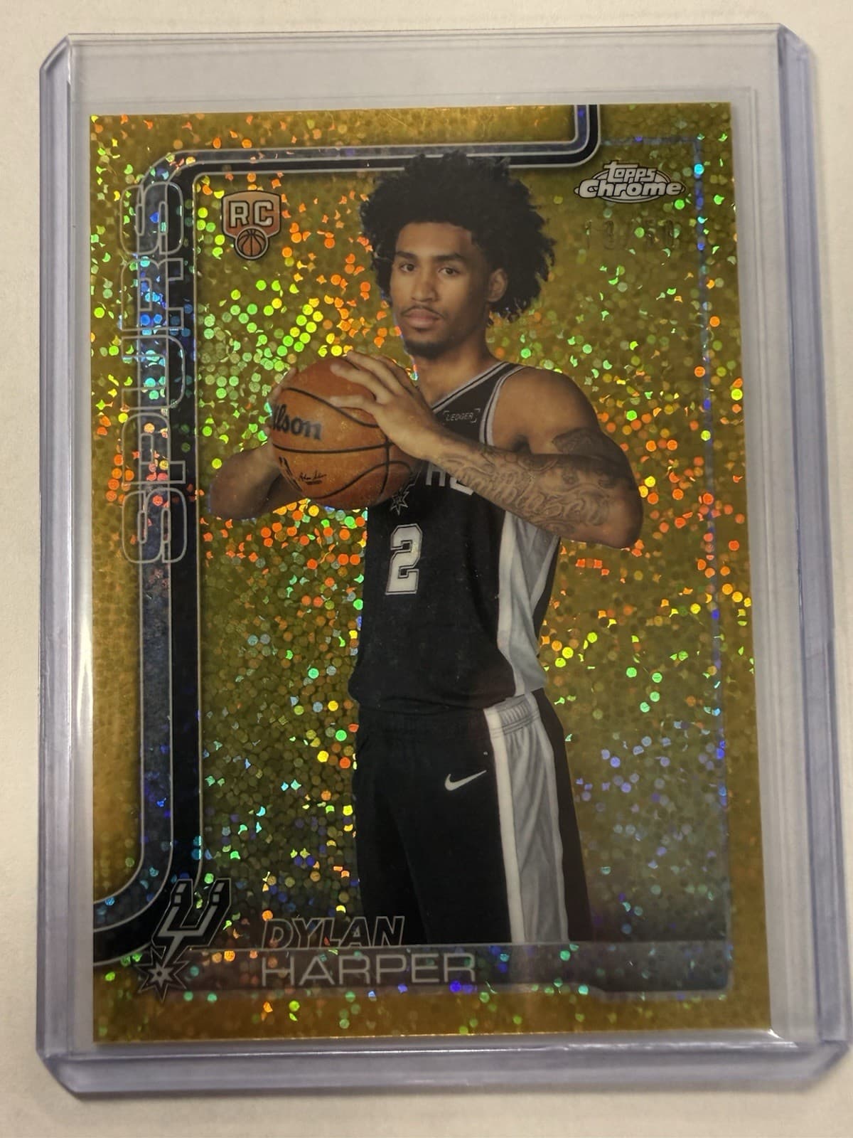 Dylan Harper RC - Gold Speckle /50 #152 Topps Chrome Update, Image Variation SSP