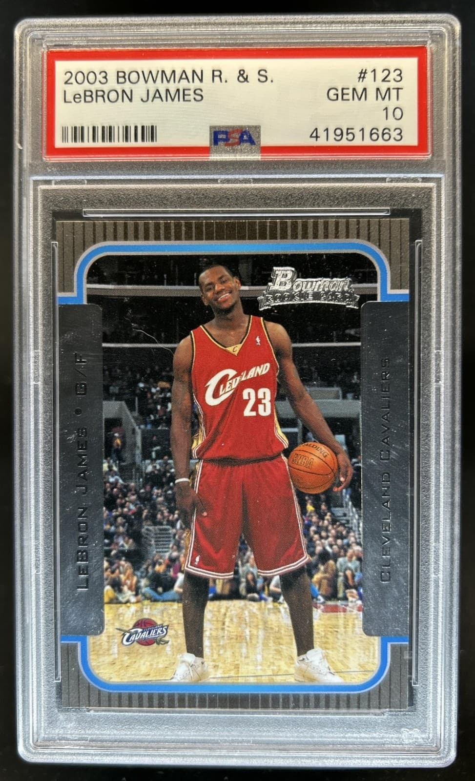 2003-04 Bowman Rookies & Stars LeBron James Rookie RC #123 Cavaliers PSA 10