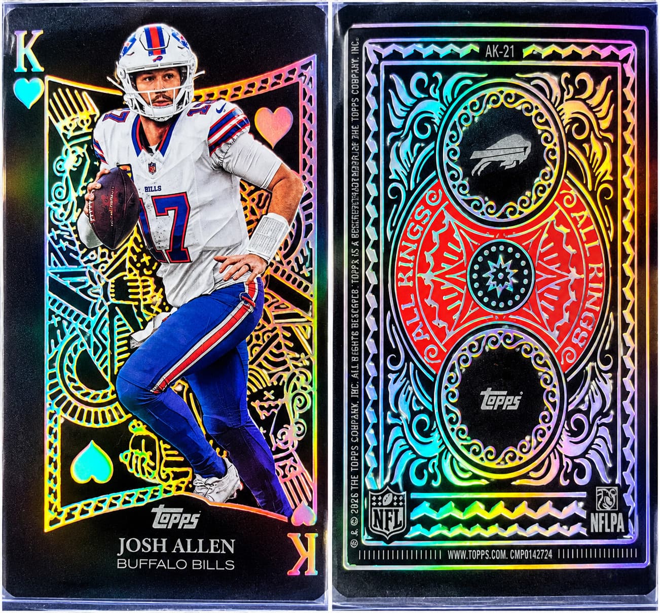 Title: Josh Allen Buffalo Bills Topps All Kings AK-21 Football Trading Card – Ex