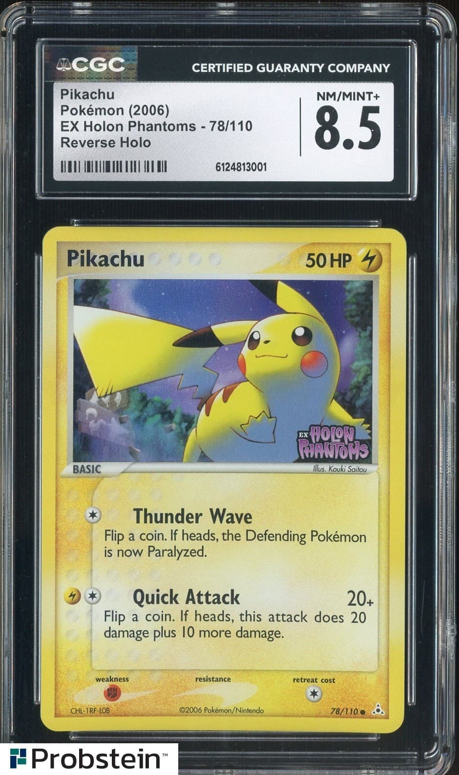 2006 Pokemon Ex Holon Phantoms #78/110 Pikachu Reverse Holo CGC 8.5 NM-MT+