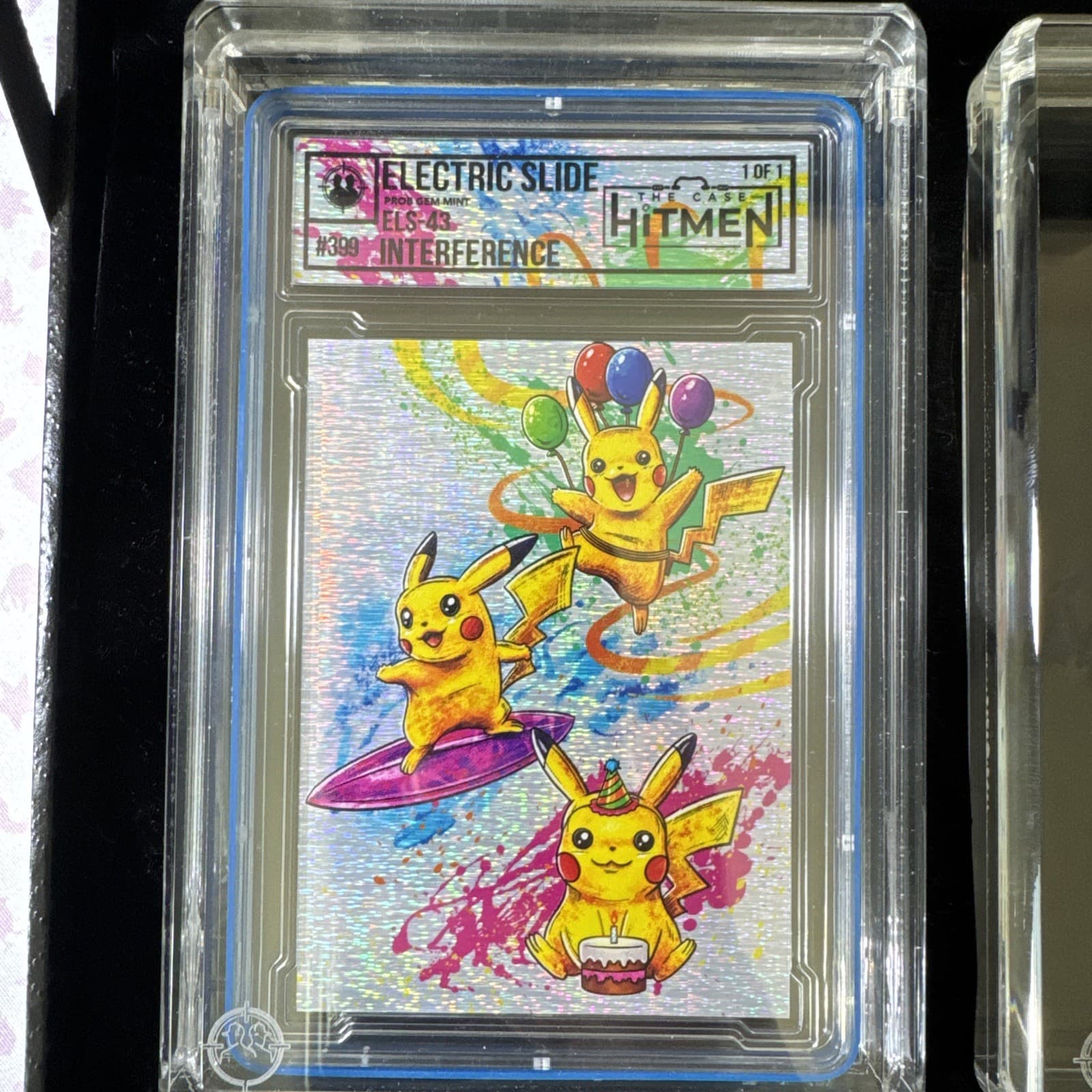 Pikachu Electric Slide 1/1 Case Hitmen Card New Black Lacquer Case Pokemon