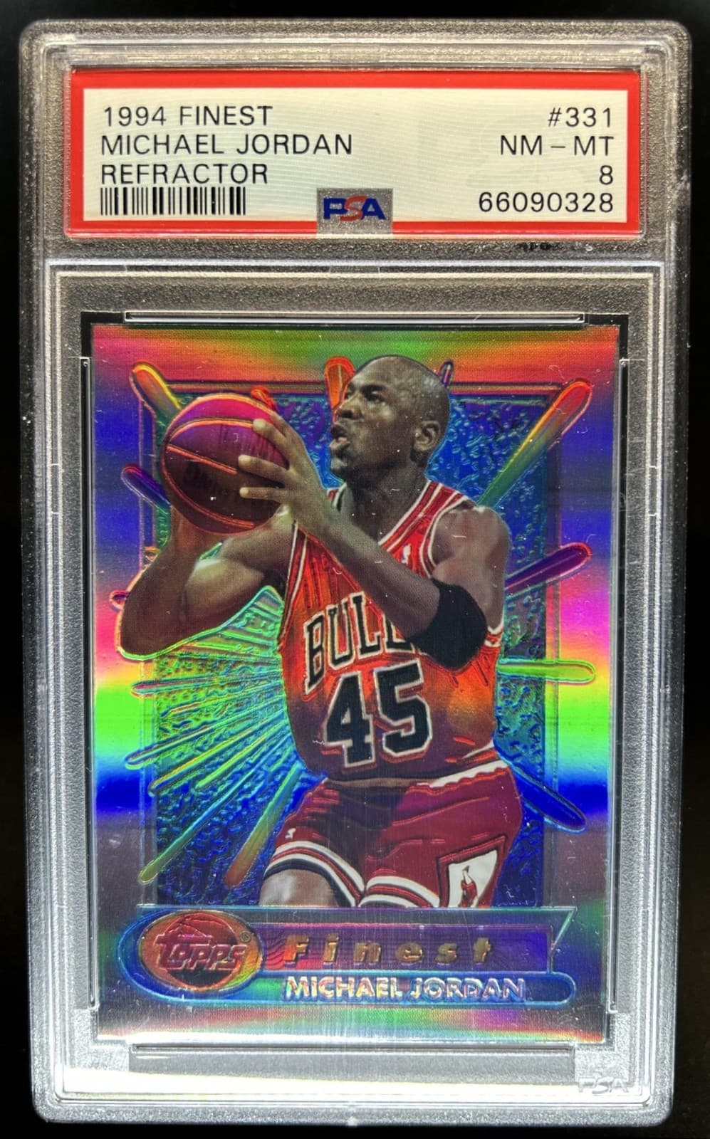 1994-95 Topps Finest Michael Jordan Refractor #331 Bulls PSA 8
