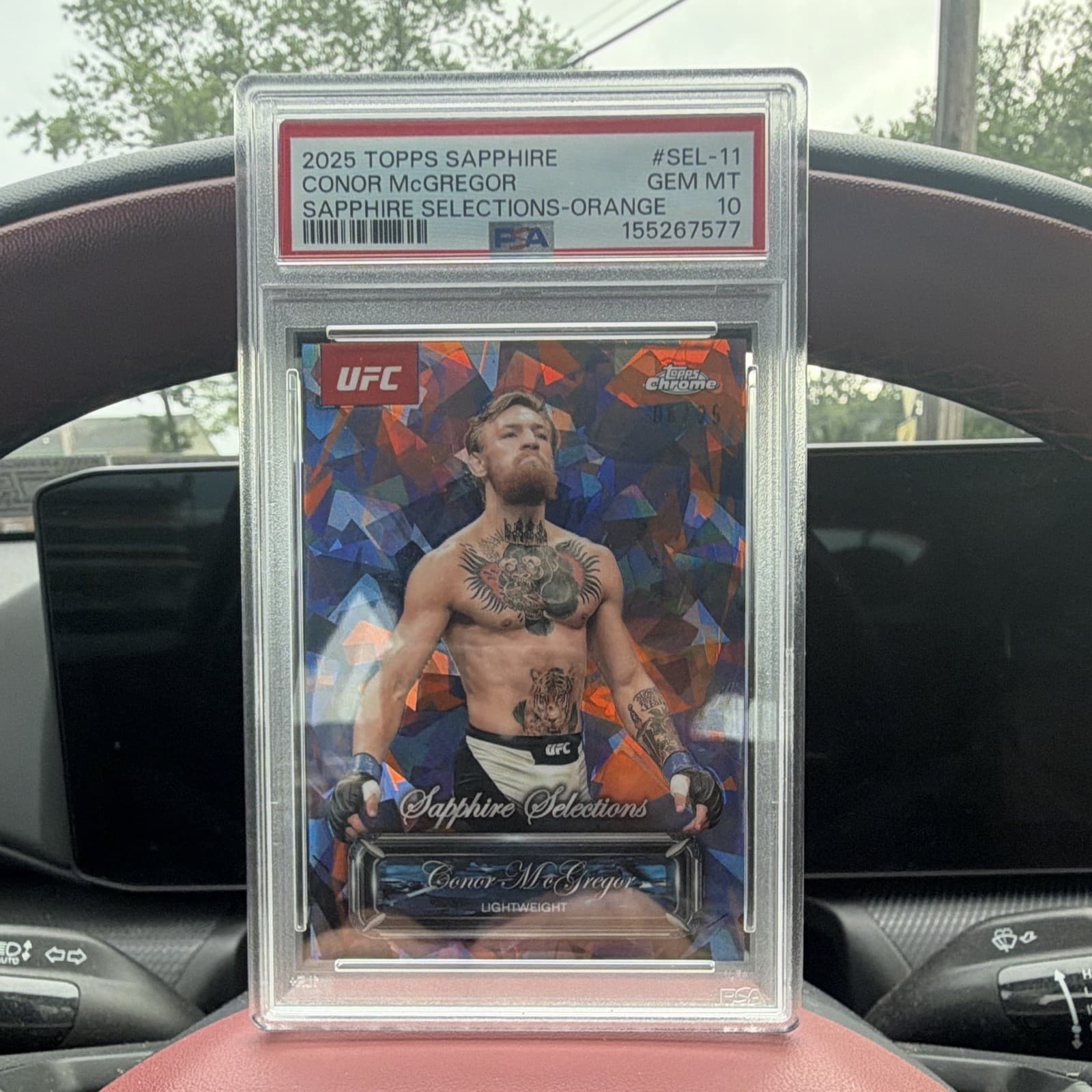 2025 CONOR McGREGOR TOPPS SAPPHIRE SELECTIONS-ORANGE 06/25 PSA 10 GEM MT