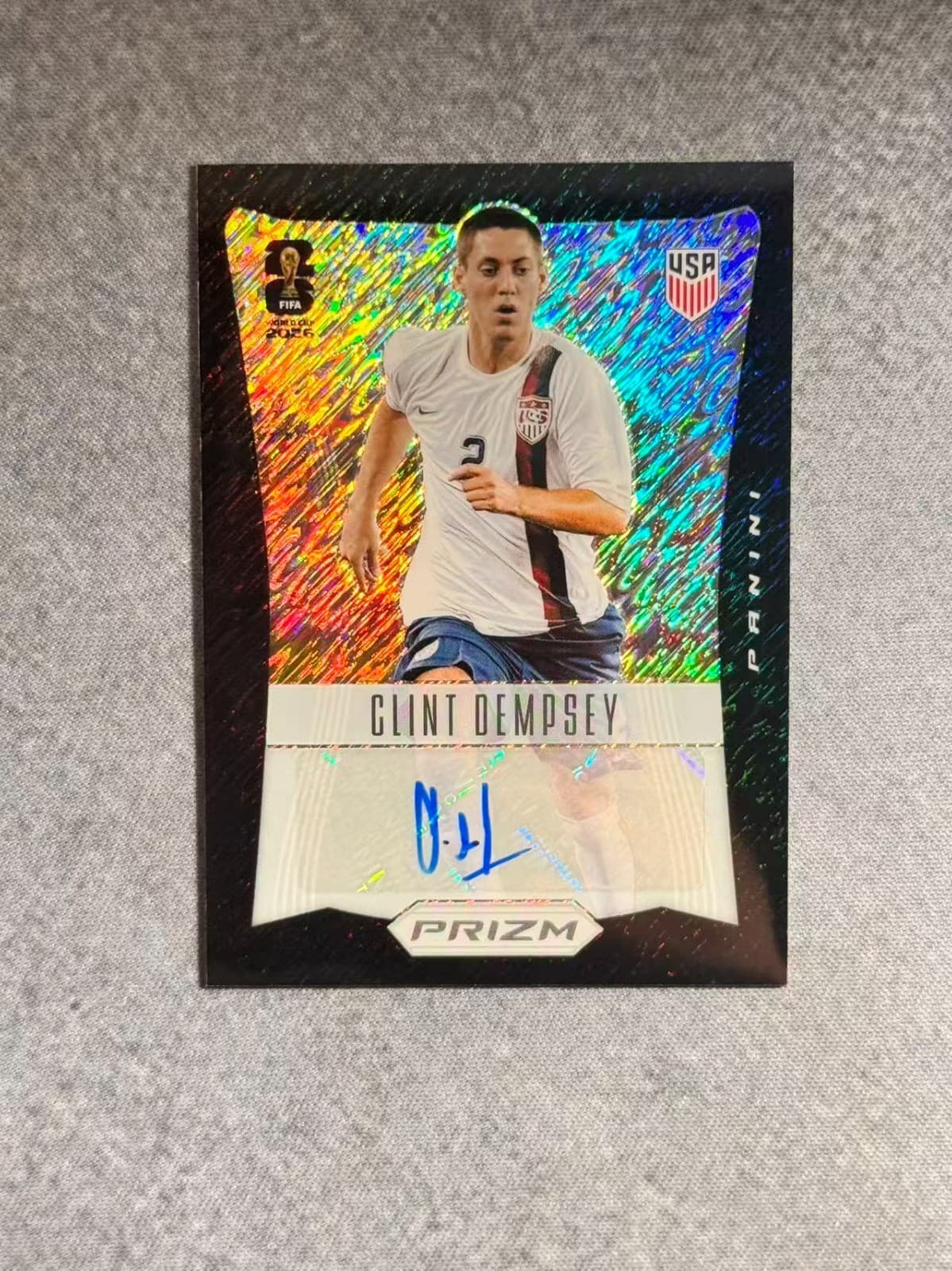2026 Panini Prizm FIFA World Cup Clint Dempsey Black SHIMMER Auto 1/1 USA Legend