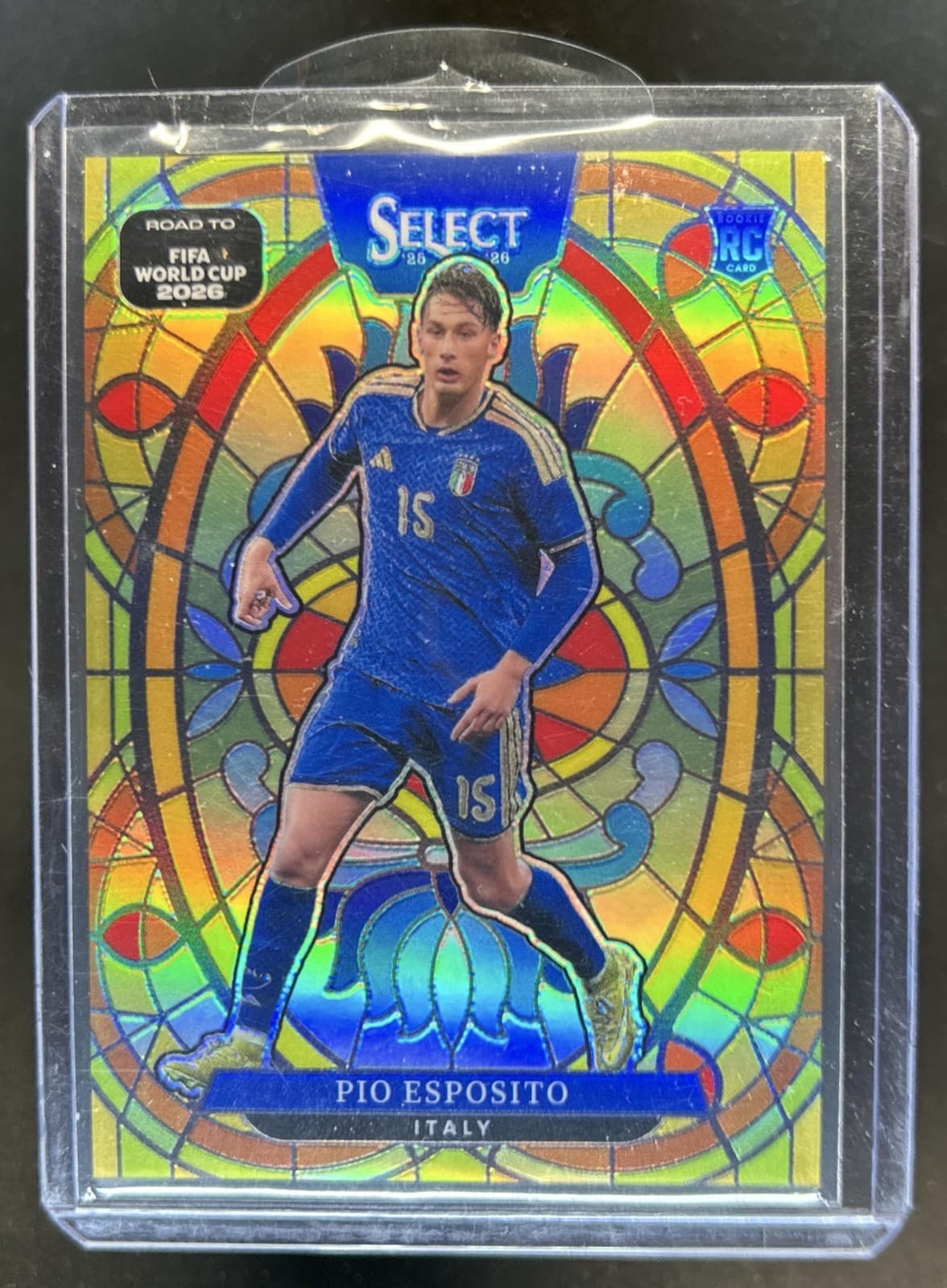 2025-26 Panini Select Road to FIFA World Cup Pio Esposito Stained Glass #6 Italy