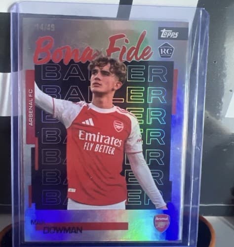 max dowman 14/49 bona fide arsenal topps set 2025/2026