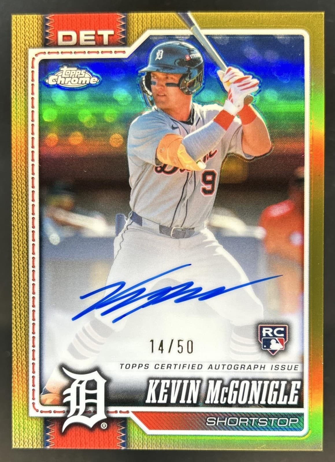 2026 Topps Chrome Kevin McGonigle Rookie Auto Gold Refractor RC #/50 Tigers